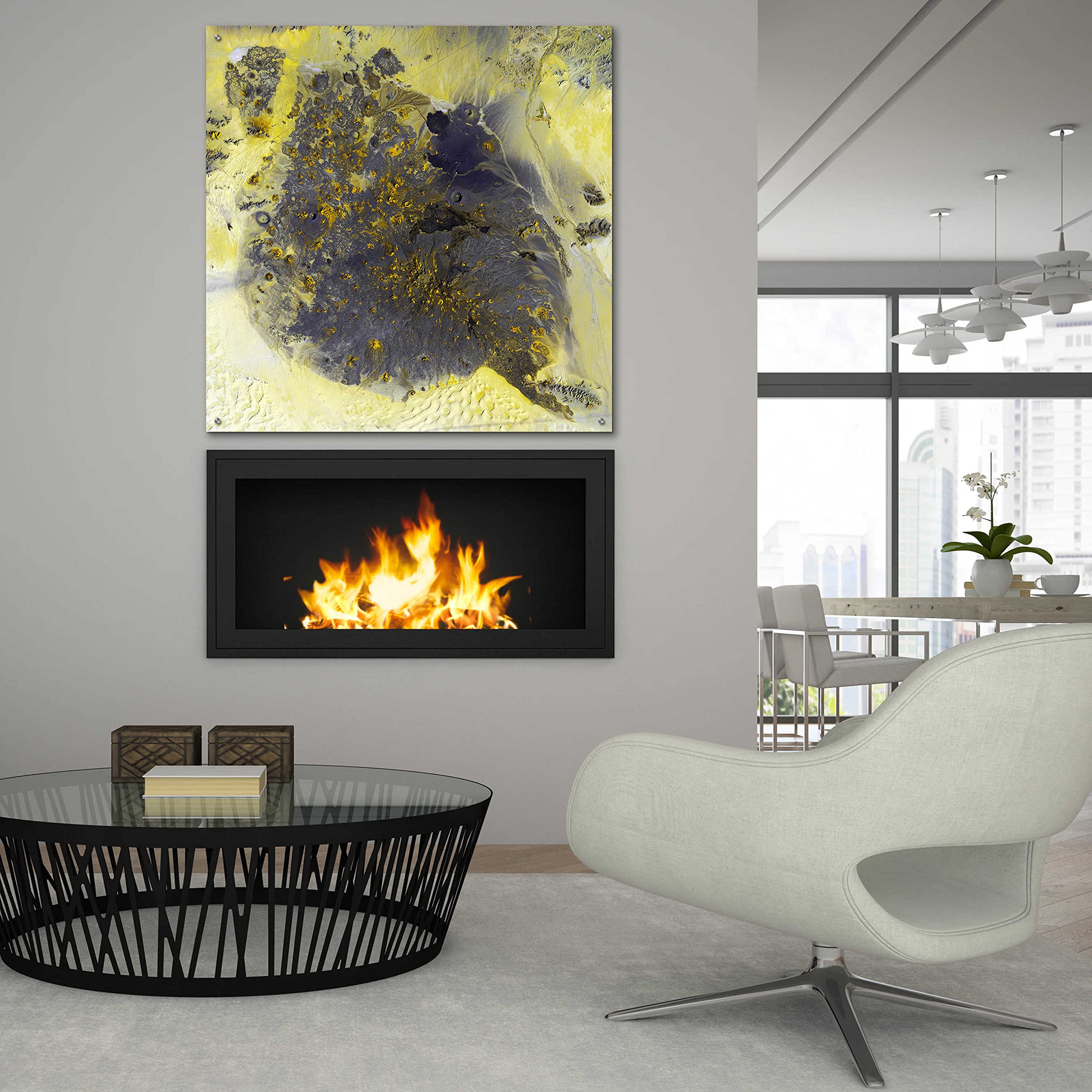 Epic Art 'Earth as Art: Pinacate Volcano' 36x36 Inch Acrylic Glass Wall Decor - Modern Home & Office Wall Art for Living Room, Bedroom, or Office Space