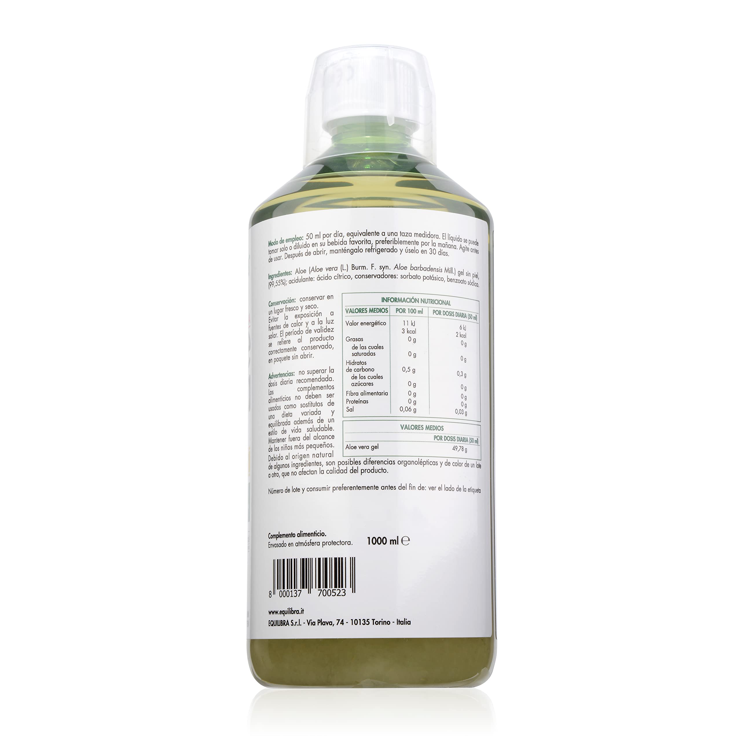 Equilibra 99.5% Pure Aloe Vera Juice Supplement for Detox & Digestion - Vegan, Gluten-Free, No Aloin, No Added Water - 2 x 1L Bottles (Perfect for Daily Wellness & Skin Health)