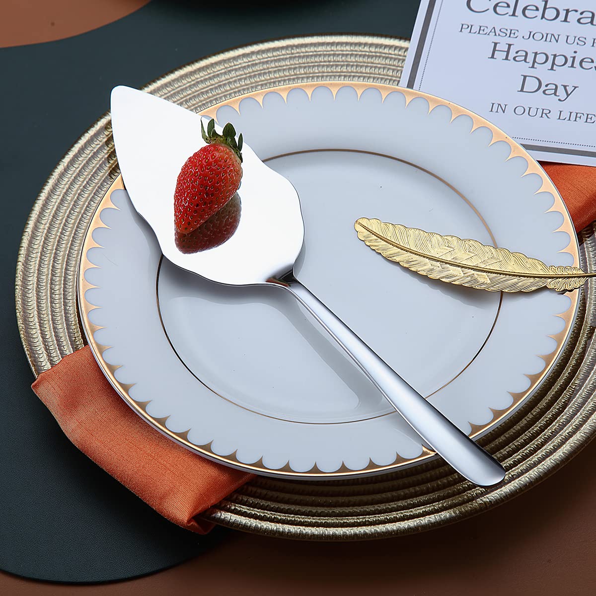 Stainless Steel Wedding Cake Knife and Server Set - Elegant Cake Cutting Utensils for Weddings, Parties & Special Events - Dishwasher Safe Shiny Silver - Perfect for Wedding Cakes, Anniversary Celebrations & Family Gatherings