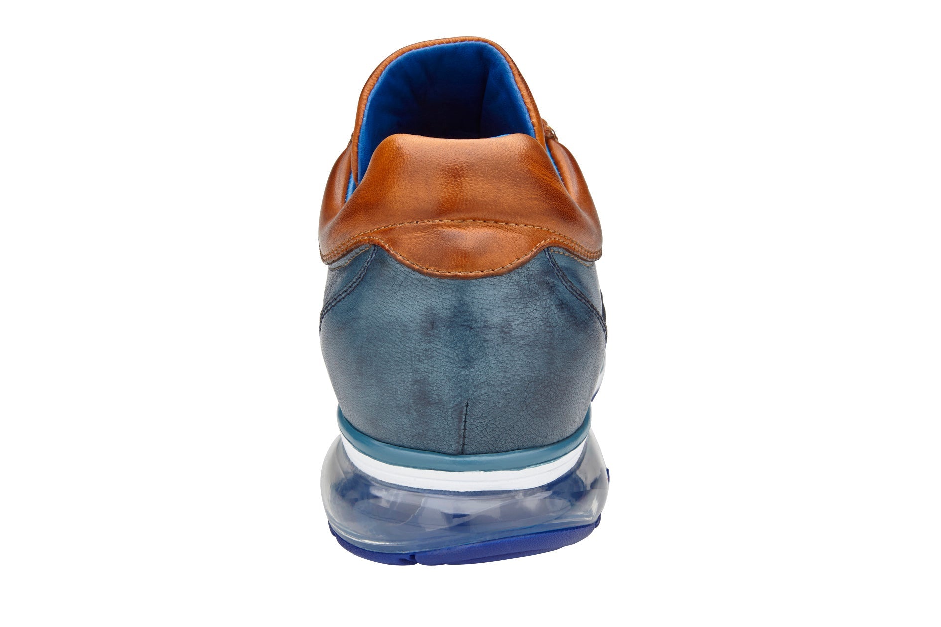 Belvedere Genuine Ostrich & Italian Calf Leather Sneakers - Antique Blue Safari/Antique Almond (E01) - Stylish Comfort for Casual Outings & Travel