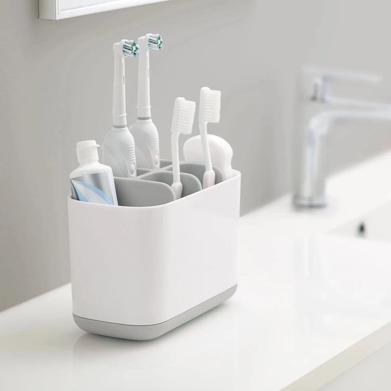 Large Toothbrush Holder - Bathroom Organizer for Multiple Toothbrushes, Perfect for Family and Travel Use