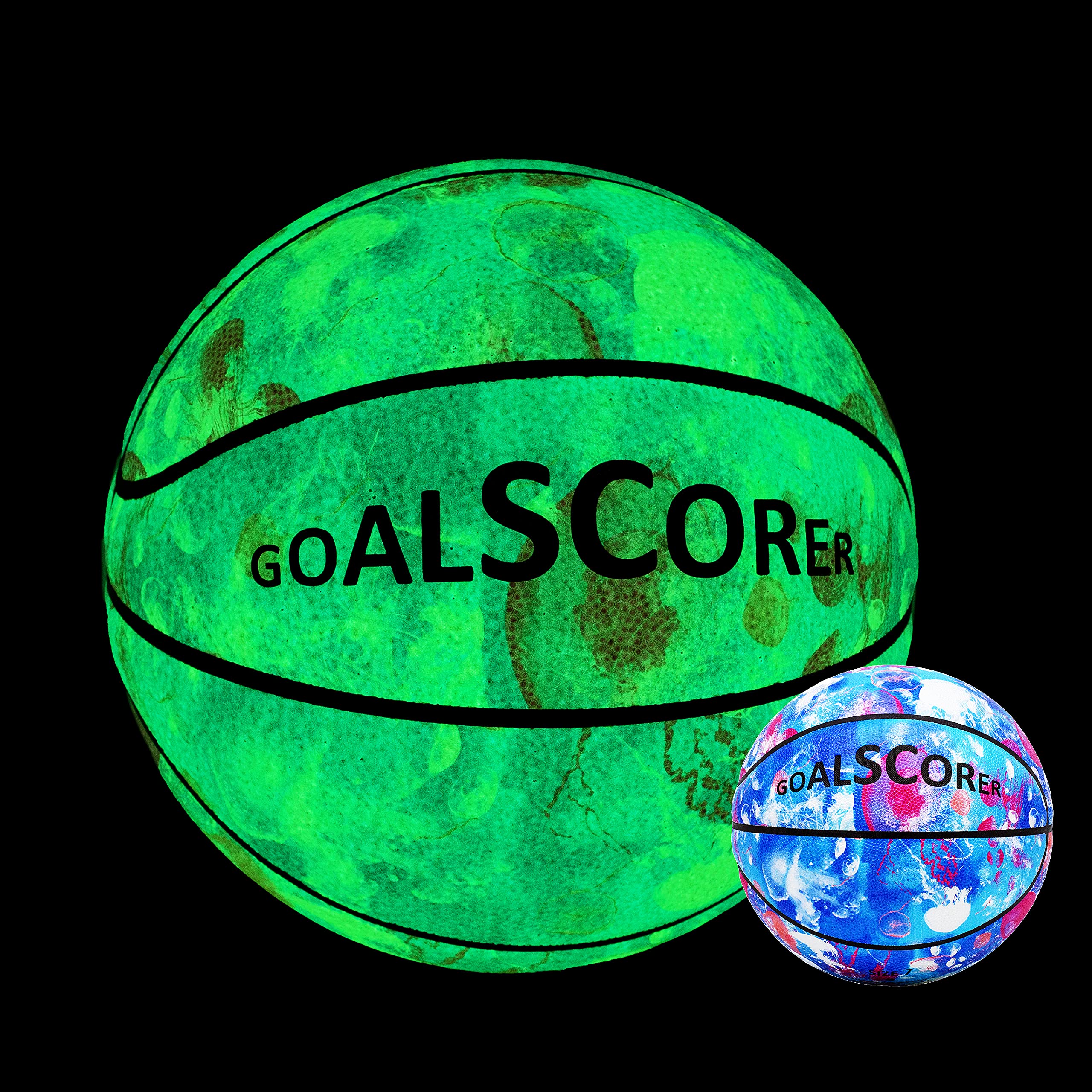 Glow in The Dark Basketball - Luminous Leather Basketball for Indoor & Outdoor Night Play - Perfect Gift for Kids, Men & Women - Ideal for Night Games, Birthday Presents & Sports Enthusiasts