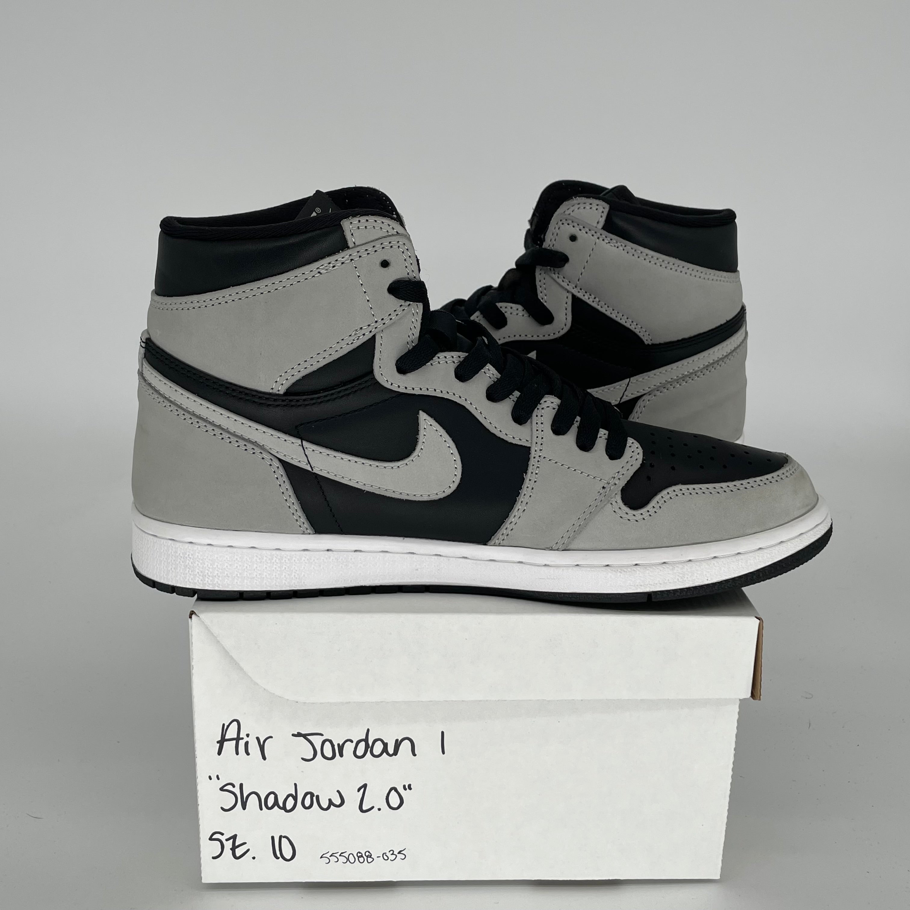 AIR JORDAN 1 SHADOW 2.0 Sneakers - Men's Size 10 (555088-035) - Retro Basketball Shoes for Casual Wear & Street Style