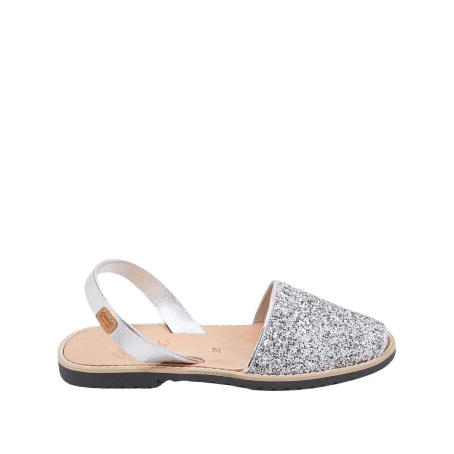 Madona 1056R Women's Open Toe Glitter Leather Menorcan Sandals - Perfect for Beach Vacations, Summer Parties & Casual Outings