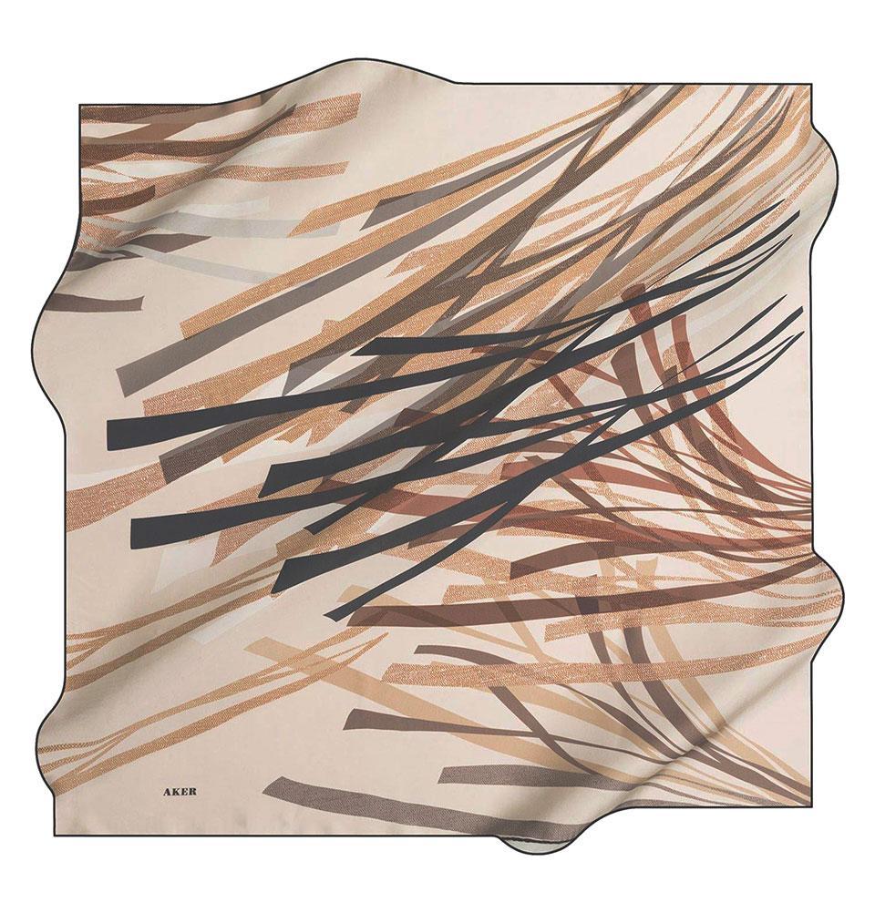 Aker Silk Cotton Patterned Square Scarf #7766 416 - Lightweight Fashion Accessory for Women, Perfect for Office, Travel and Gift Giving