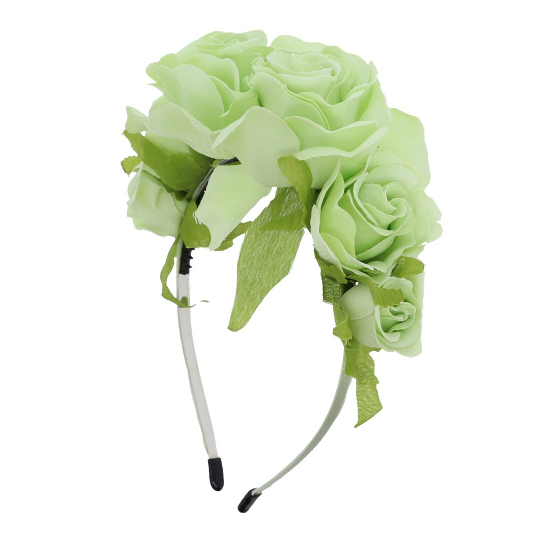 Boho Rose Flower Hair Wreath Headband - Mint Green Floral Crown for Women, Perfect for Weddings, Festivals & Photo Shoots
