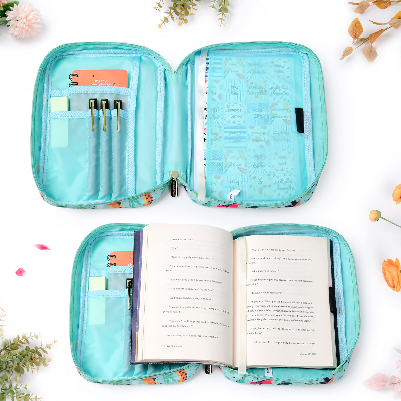 Floral Bible Cover with Handle - Fits Standard Size Bibles 9