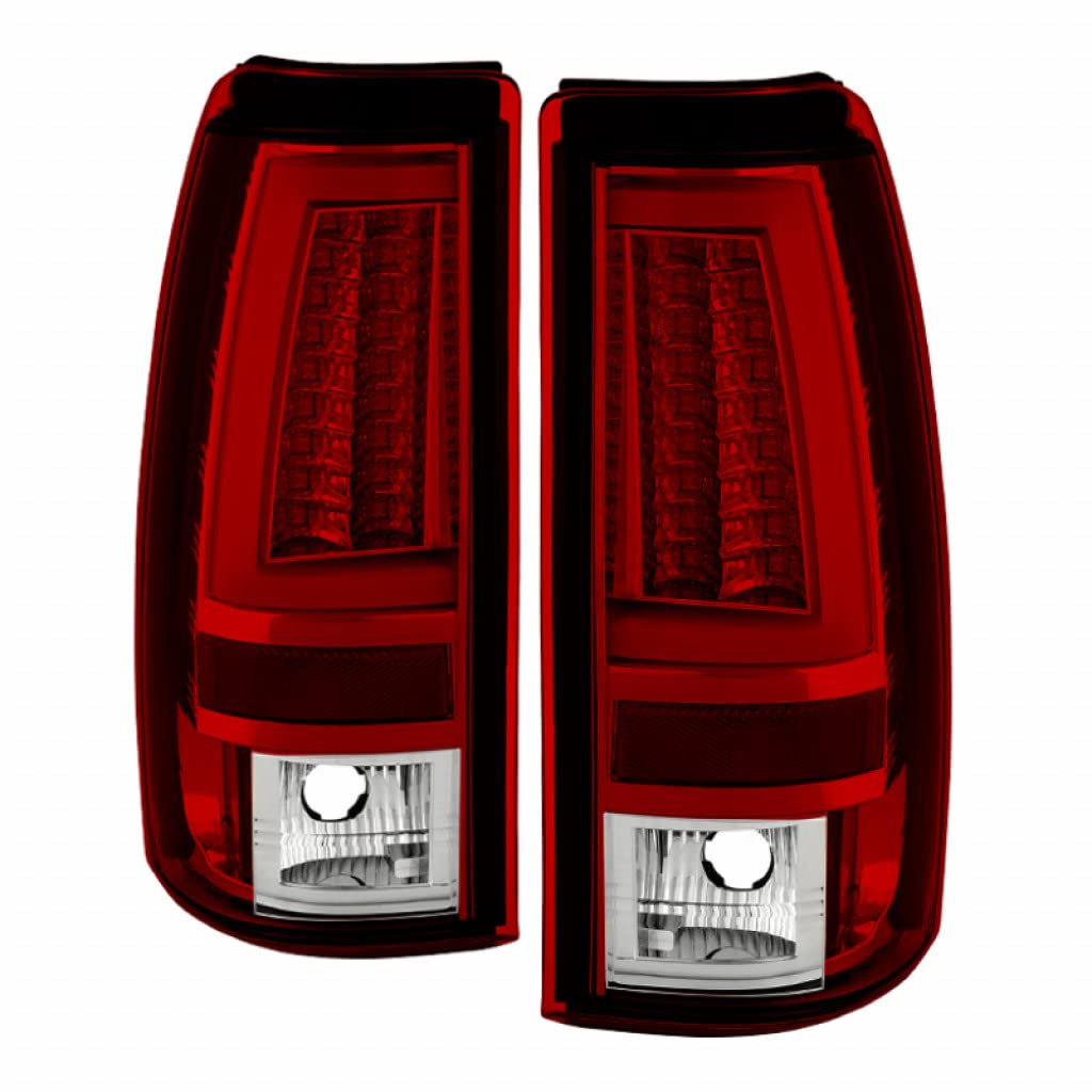 2003-2006 Chevy Silverado 1500/2500 LED Tail Lights Pair - V2 Red Clear (Part# 5081926) | Durable Replacement for Improved Visibility & Style | Perfect for Night Driving & Custom Truck Upgrades