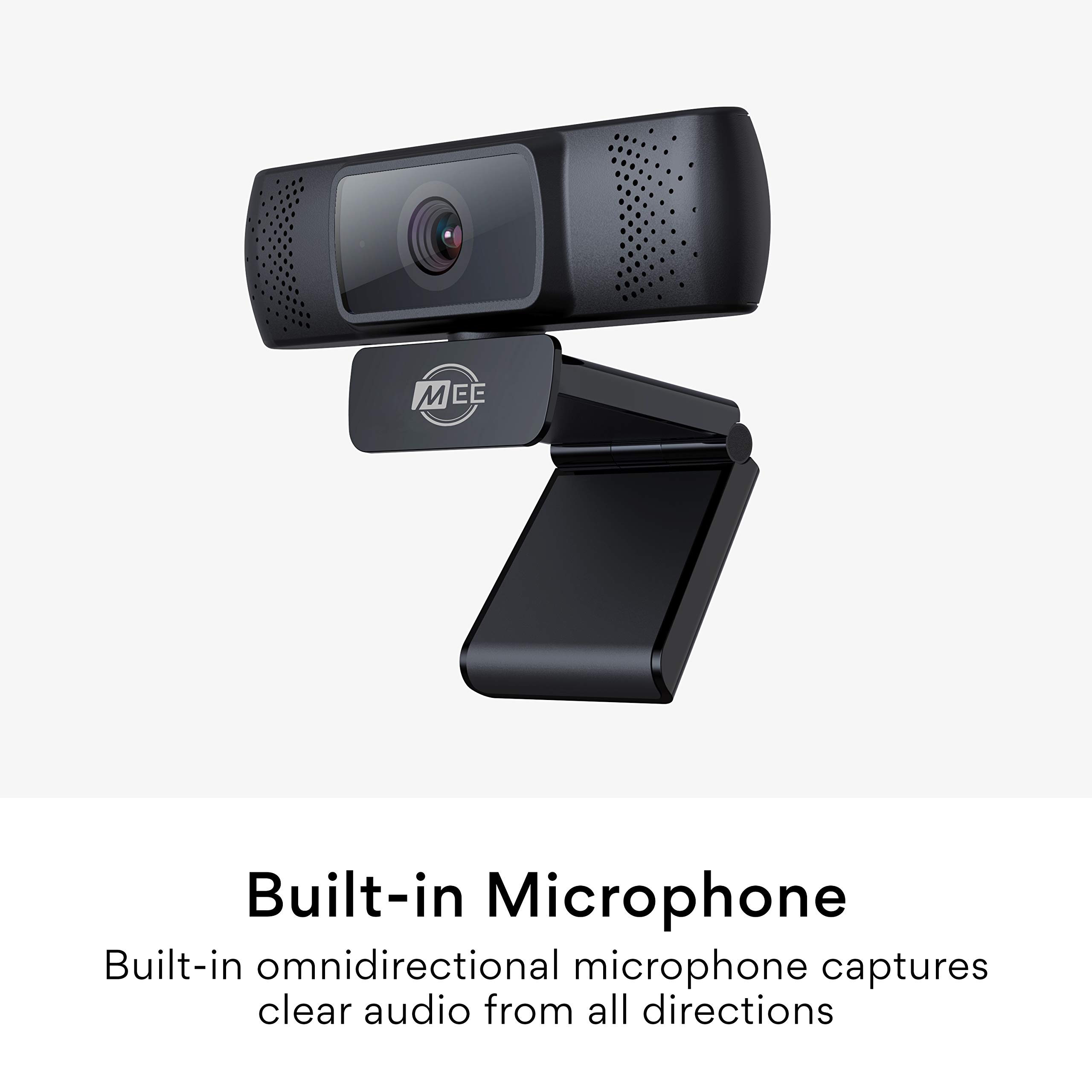 MEE Audio 201W 1080p HD Webcam with Mini Tripod - Wide Angle Lens, Built-in Microphone, Autofocus & Low Light Correction for Zoom/Skype/Teams Video Calls - USB Web Camera for PC, Mac, Laptop - Perfect for Remote Work, Online Classes & Live Streaming