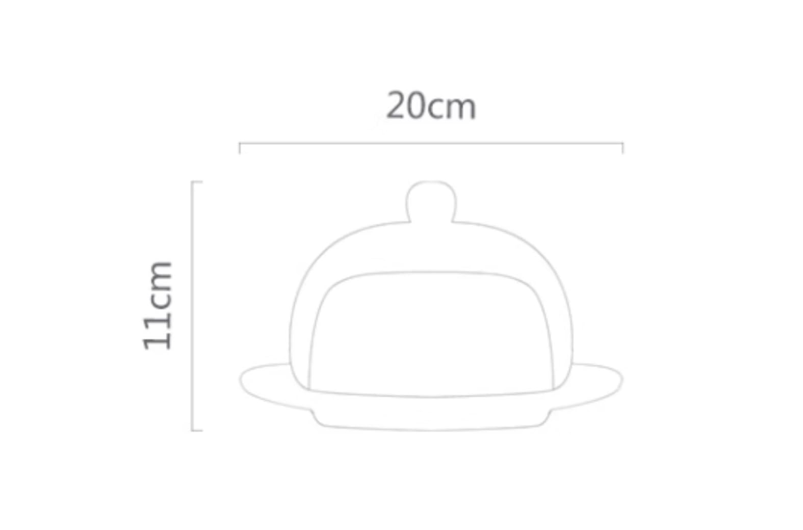 Ceramic Butter Dish with Glass Lid - Airtight Butter Keeper, Cheese Cover & Dessert Container for Kitchen Storage | Perfect for Dining Table, Breakfast Buffet, and Home Decor