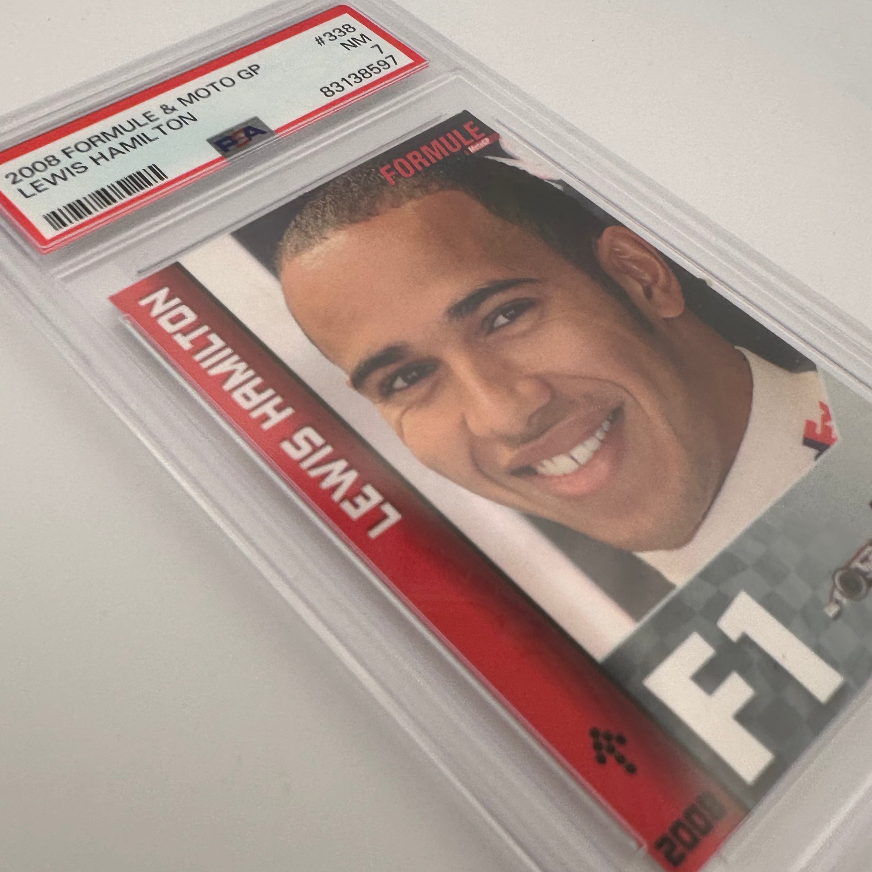 2008 Formula 1 & Moto GP Lewis Hamilton #338 PSA 7 Graded Trading Card - Perfect for Sports Memorabilia Collectors and F1 Fans Display
