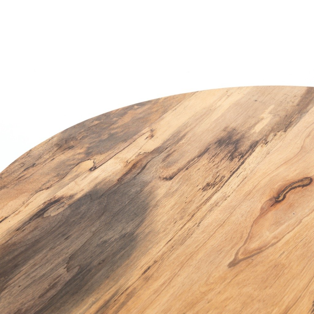 Hudson Round Coffee Table - Spalted Primavera Wood - Modern Living Room Centerpiece for Home Decor