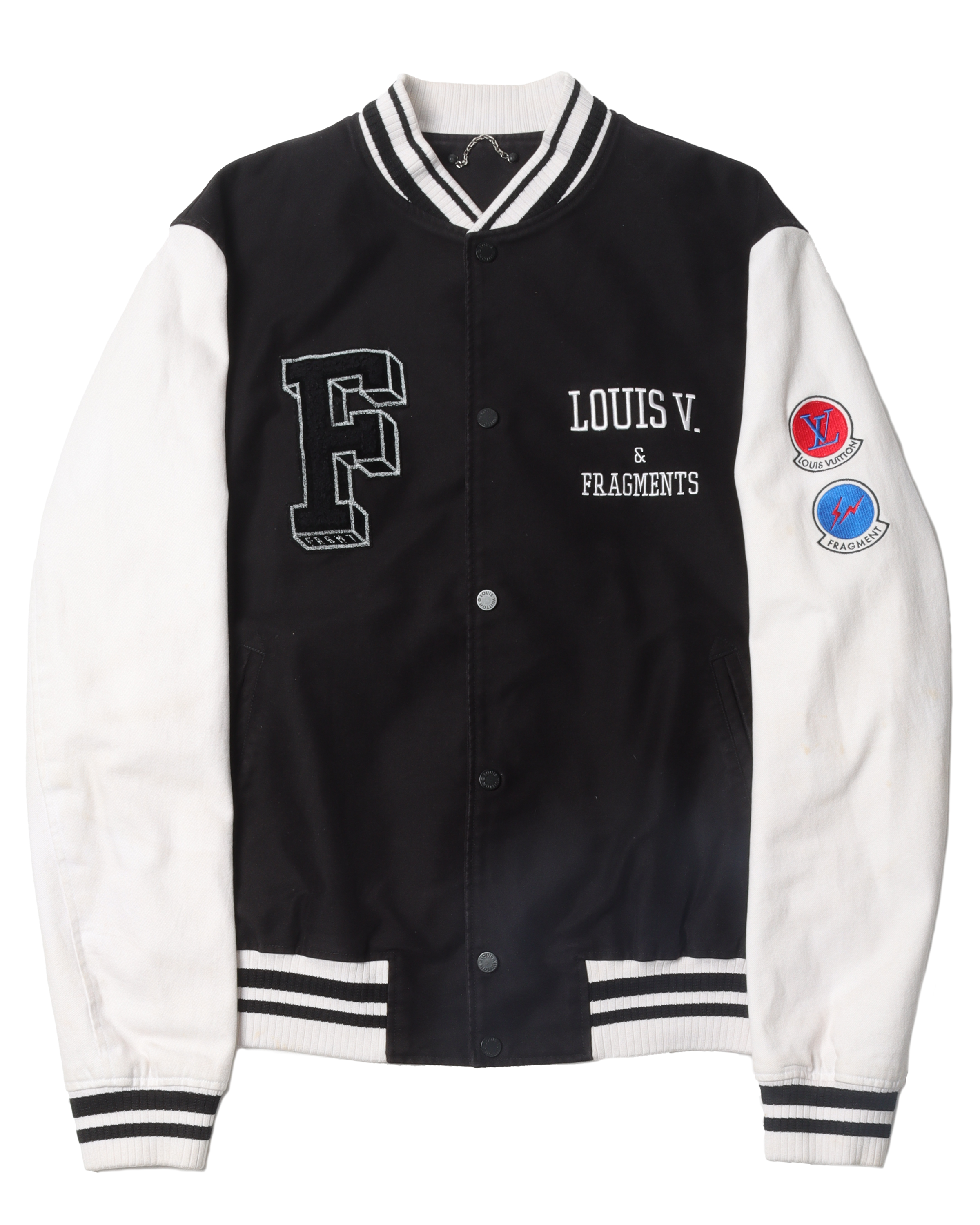 AW 2017 Fragment Varsity Jacket - Stylish Baseball Jacket for Men, Vintage College Letterman Jacket with Embroidered Patches - Perfect for Casual Wear, Street Fashion & Retro Outfits