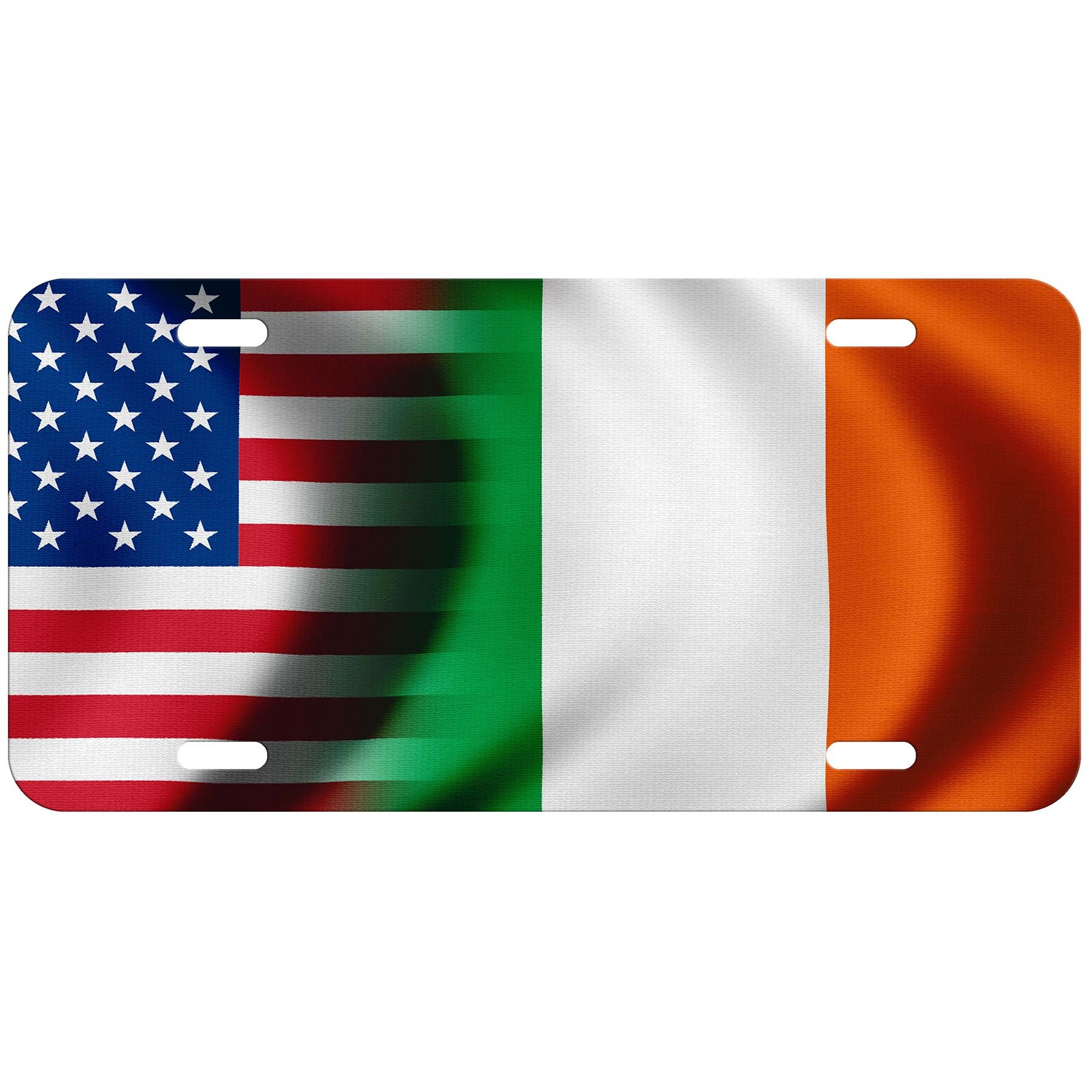 Irish Flag Aluminum License Plate - Durable & Customizable Car Tag for USA Vehicles - Perfect for St. Patrick's Day & Irish Pride Displays