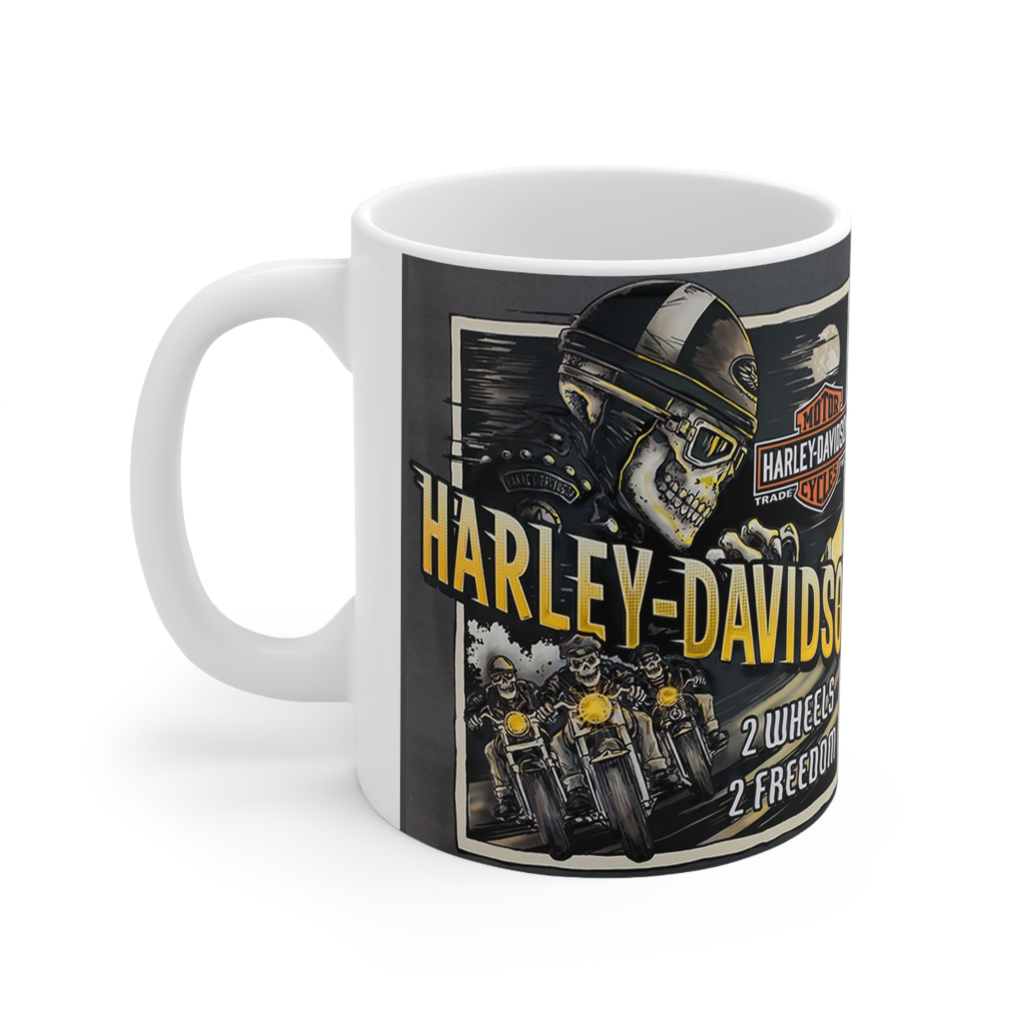 Harley Davidson Motorcycle Art Gift Mug - Perfect for Bikers, Coffee Lovers & Motorcycle Enthusiasts - Ideal for Home, Office & Riding Club Use