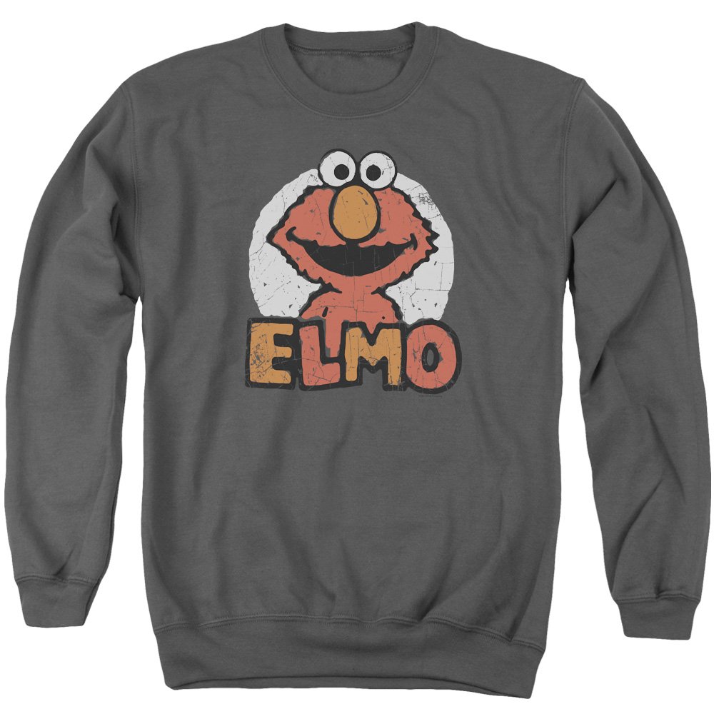 Sesame Street Elmo Name Unisex Adult Crewneck Sweatshirt for Men & Women - Casual Wear, Gift for Fans, TV Show Merchandise