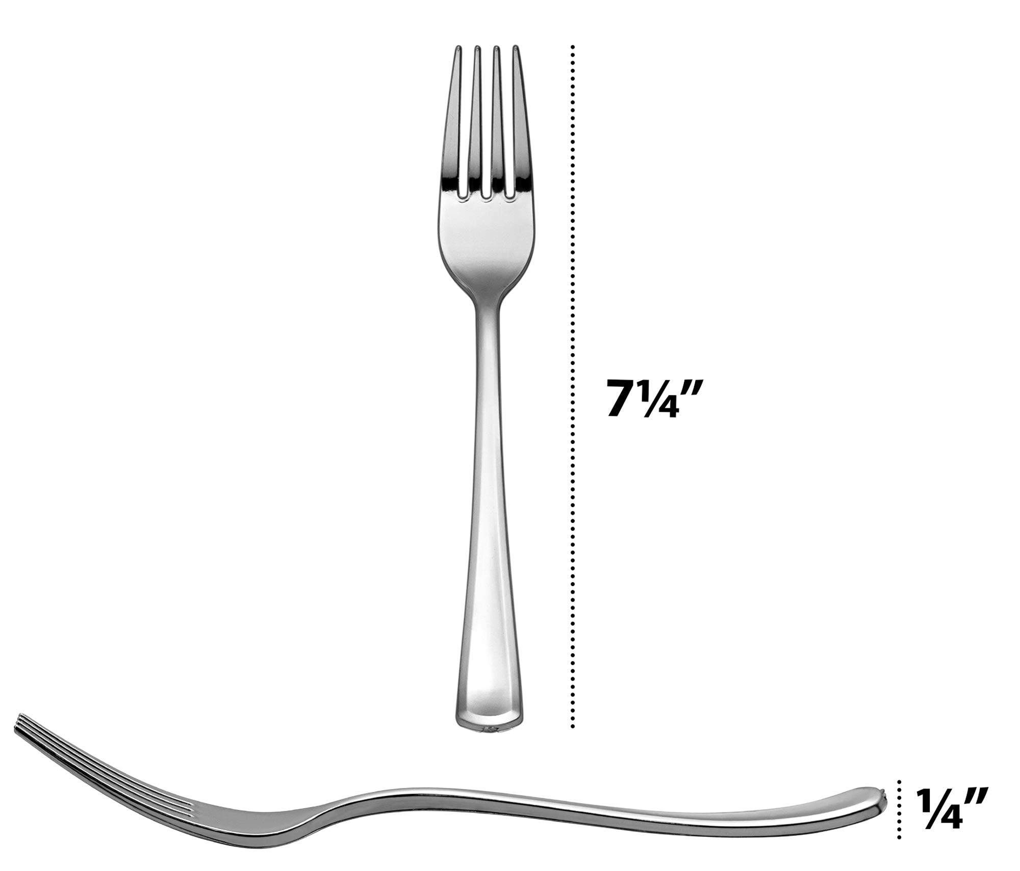 Premium Heavy Duty Silver Plastic Forks - Elegant Disposable Cutlery Set (40 Pack) - Perfect for Catering, Weddings, Parties & Restaurants - Durable & Stylish Tableware for Any Occasion