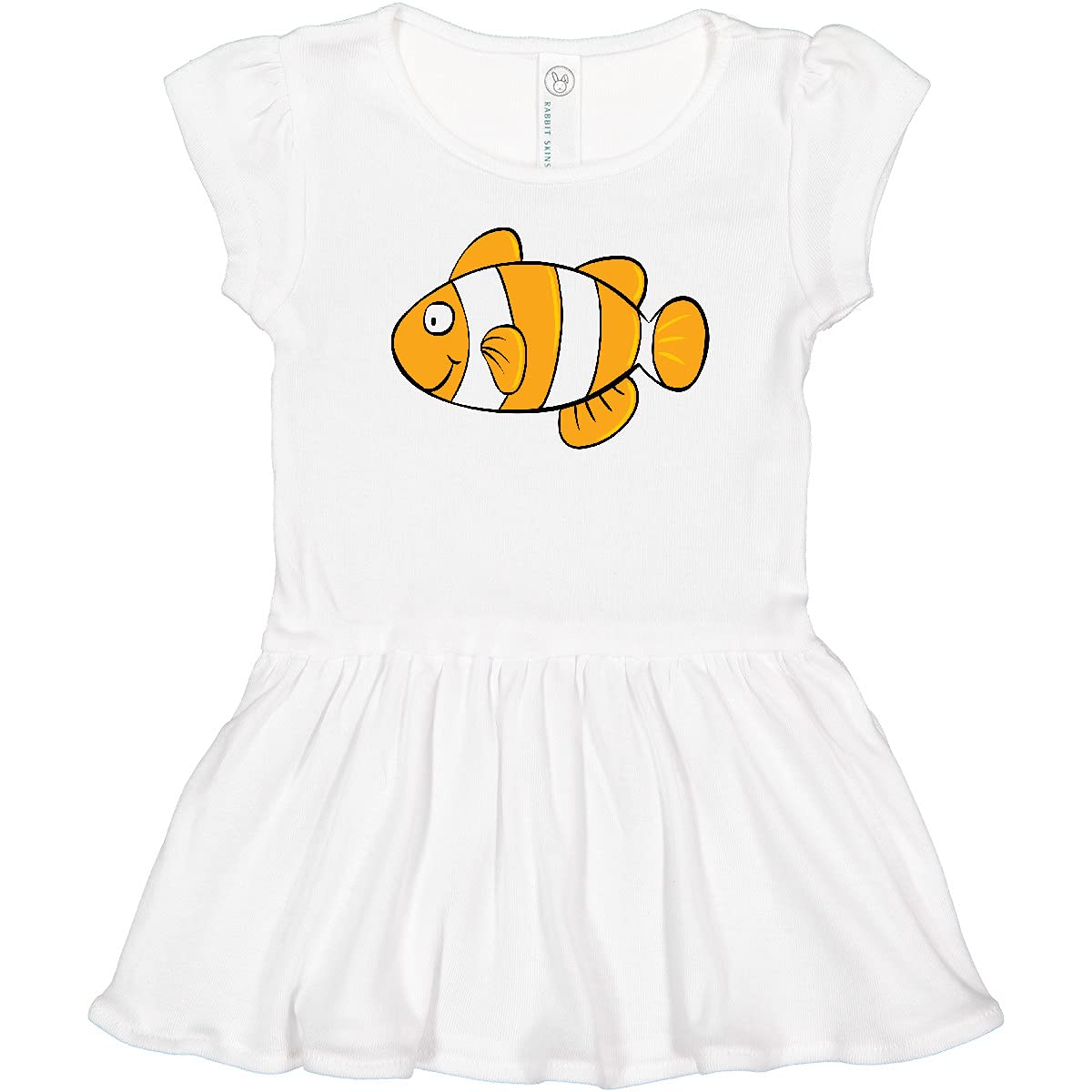 Inktastic Clown Fish Illustration Toddler Dress - Cute Cartoon Nemo Print Baby Girl Outfit for Birthday, Beach & Photoshoot | Soft Cotton Kids Clothing for Summer & Playtime