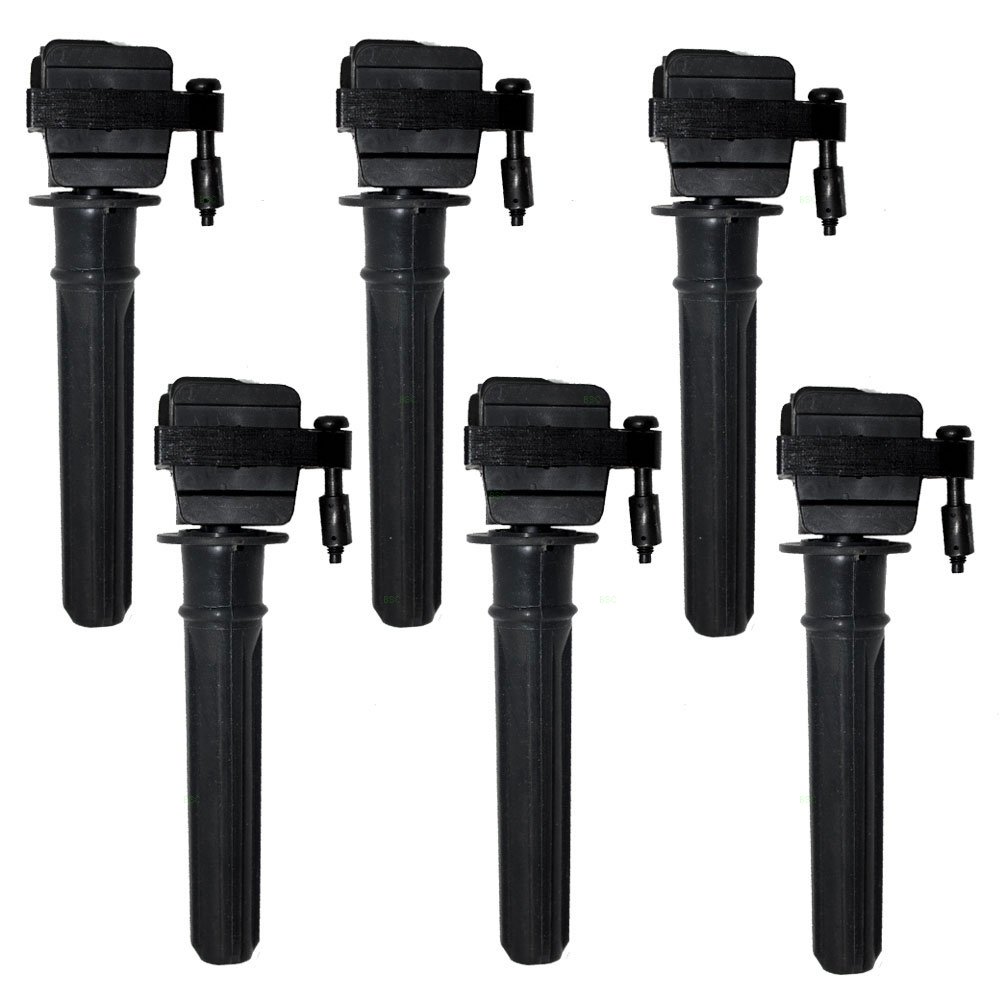 Brock 6-Piece Ignition Coil Pack Set - Compatible with 1999-2004 Chrysler 300M 3.5L V6 Engine (Replaces OEM 4609088AH) - High Performance Spark Plug Coils for Smoother Acceleration & Better Fuel Efficiency