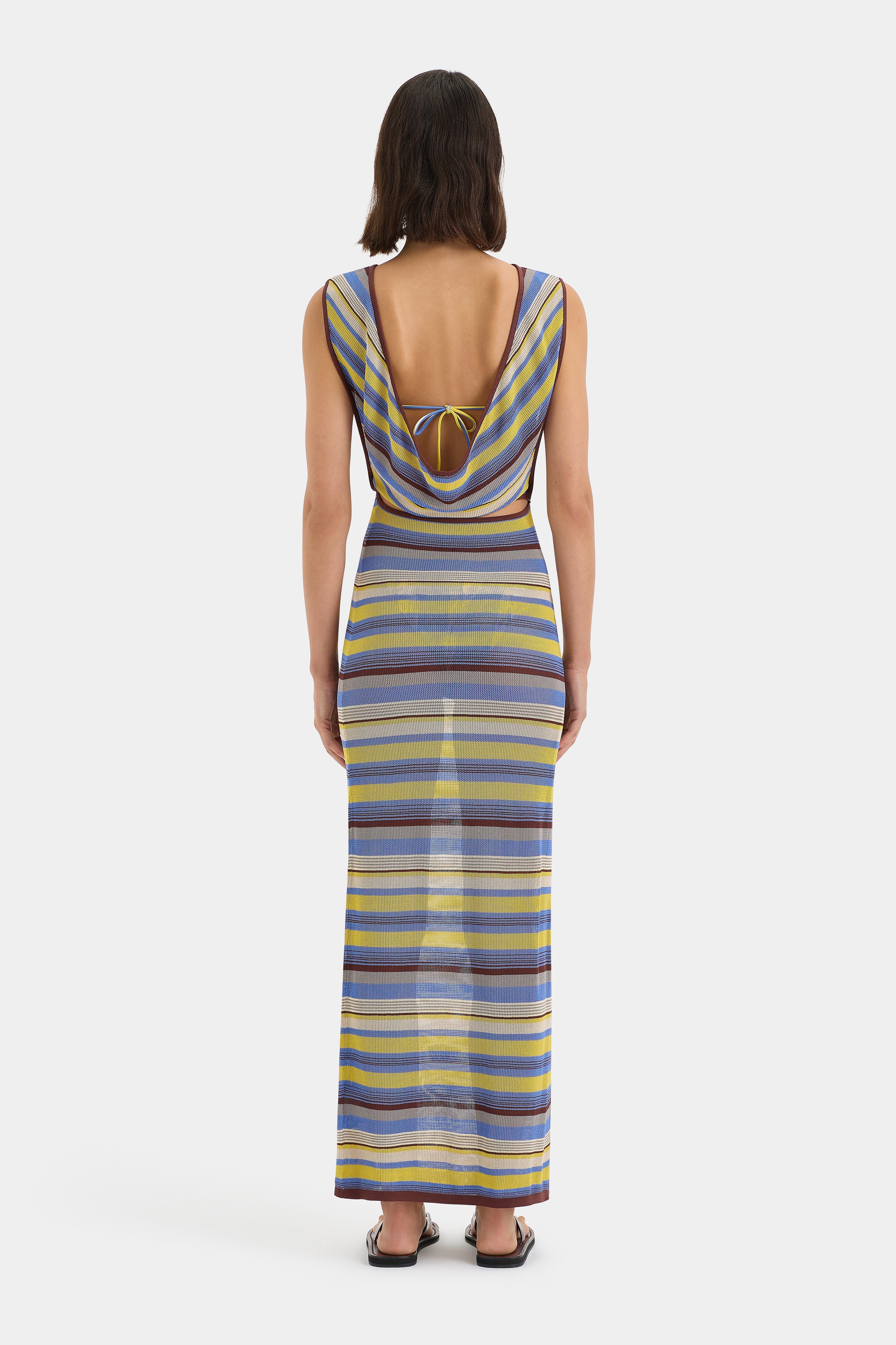 Elegant Coastline Tie-Waist Dress for Women - Flowy Summer Midi Dress with Adjustable Belt - Perfect for Beach Vacations, Date Nights & Office Wear