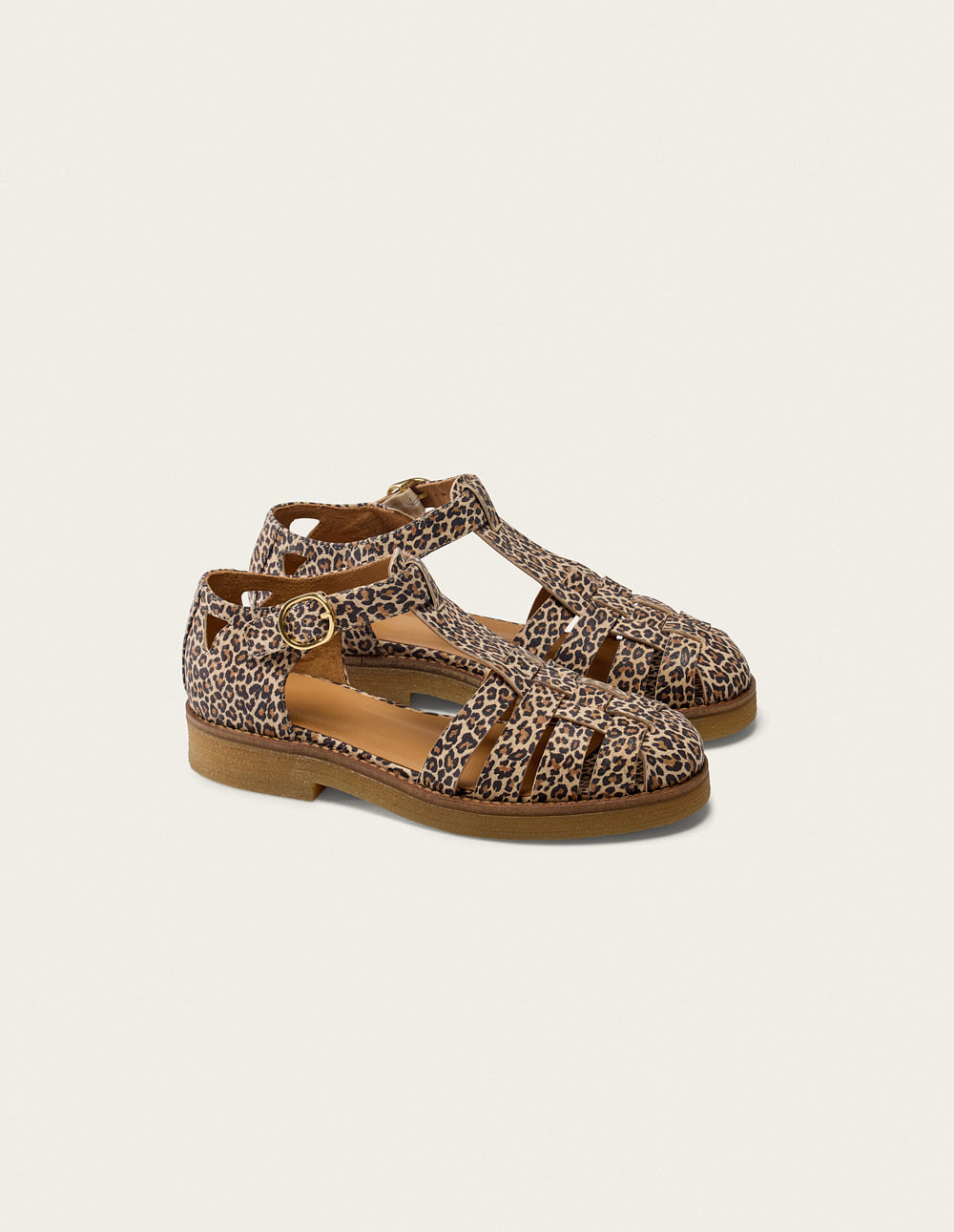 Charlie Leopard Print Leather Sandals - Stylish & Comfortable Women's Casual Footwear for Summer, Beach, and Outdoor Activities