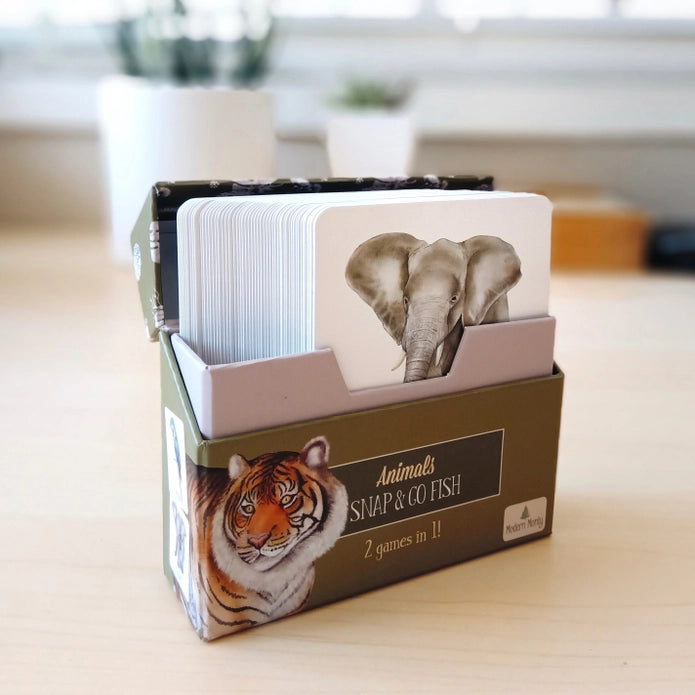 Animals Snap & Go Fish - 2-in-1 Fun Card Games for Kids | Family Game Night & Travel Entertainment