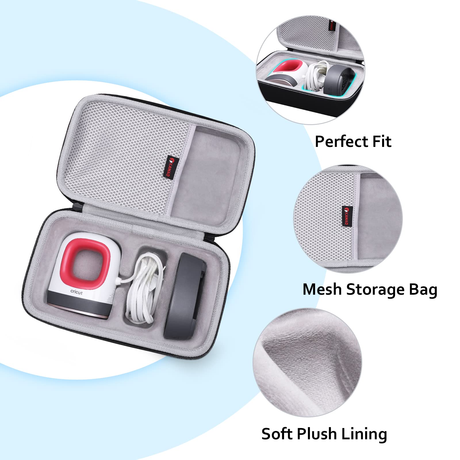 XANAD Hard Carrying Case for Cricut EasyPress Mini 2007468 - Protective Storage Organizer Bag for Raspberry Heat Press Machine - Perfect for Travel, Craft Fairs & Home Storage