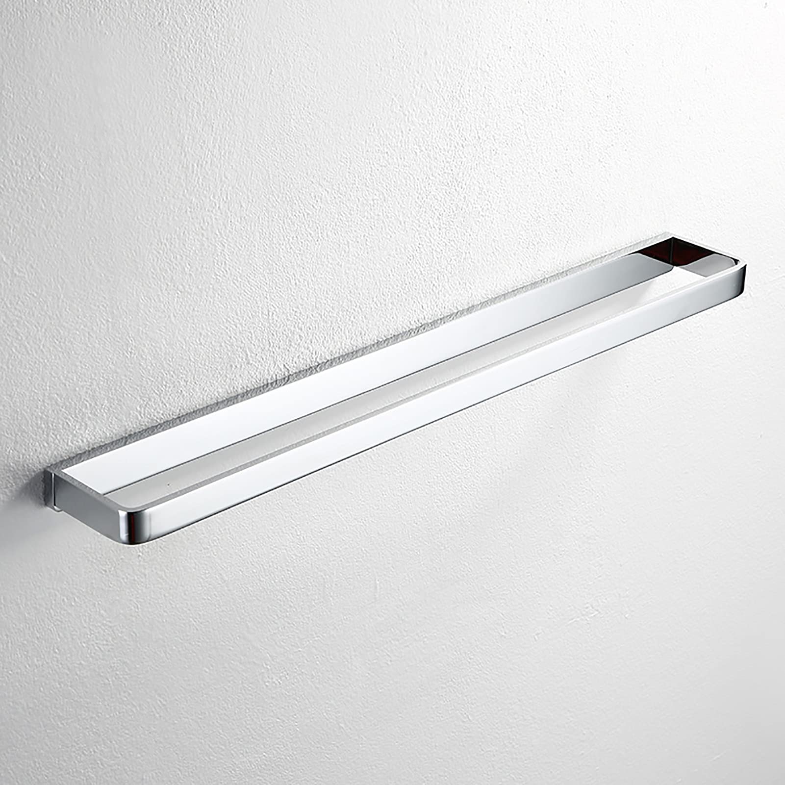 Polished Copper & Silver Wall Mounted Towel Bar Rail - 40cm/50cm/60cm Bathroom & Kitchen Towel Holder Ring for Spa, Hotel & Home Decor