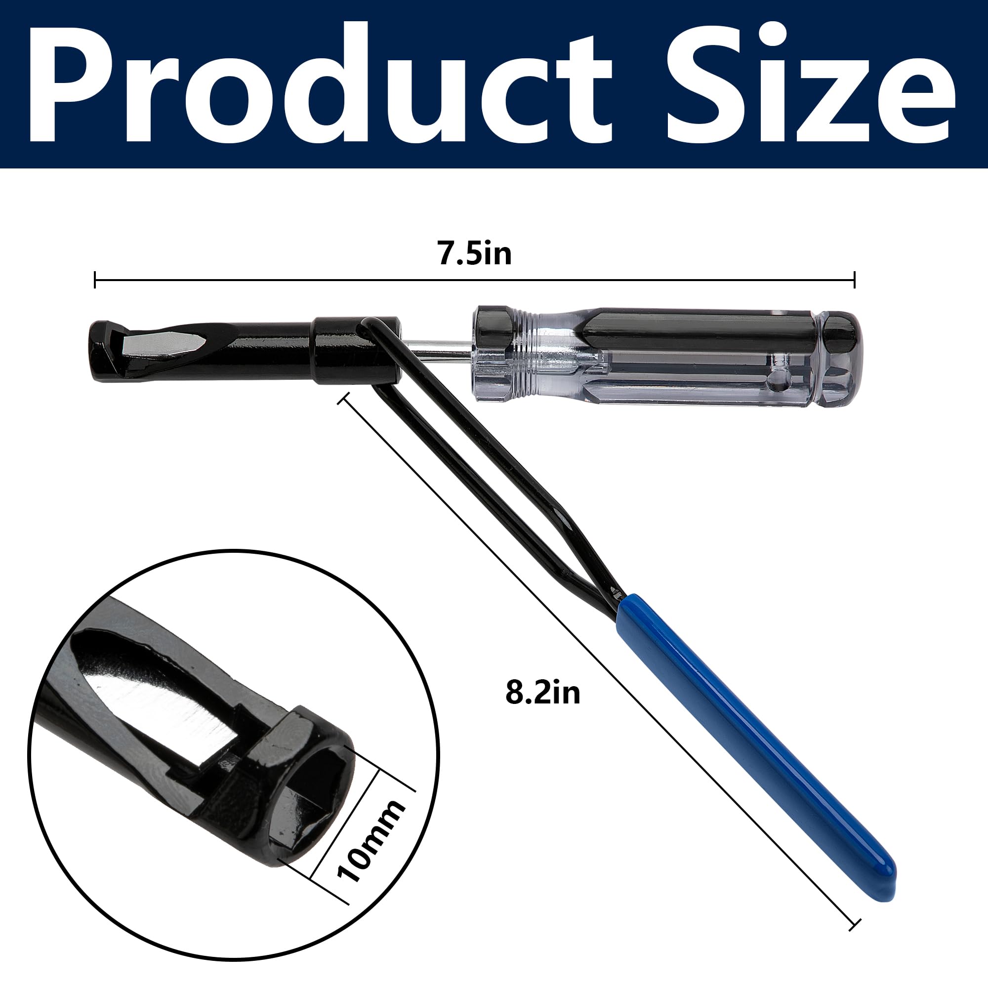 DECOHS 10mm Jam Nut Valve Adjustment Tool - Multi-Function Valve Lapping & Grinding Tool - Slotted Valve Adjusting Stud - Valve Lash Adjustment Kit for Japanese Car Engines (Honda, Toyota, Nissan) - Perfect for DIY Engine Maintenance & Repair