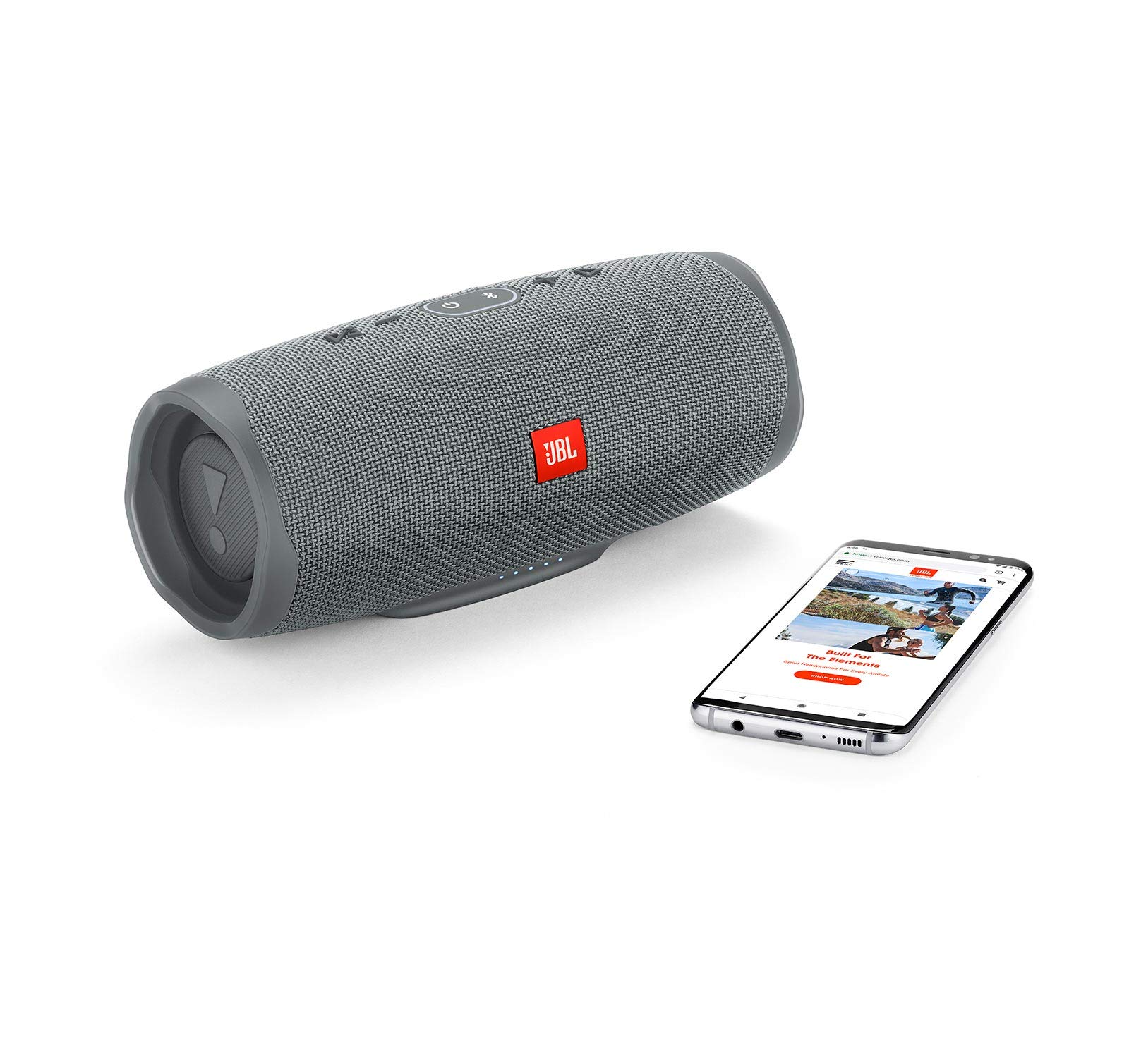 JBL Charge 4 Waterproof Portable Bluetooth Speaker with 20-Hour Playtime - Wireless Outdoor Speaker for Pool, Beach, Camping & Travel - Gray