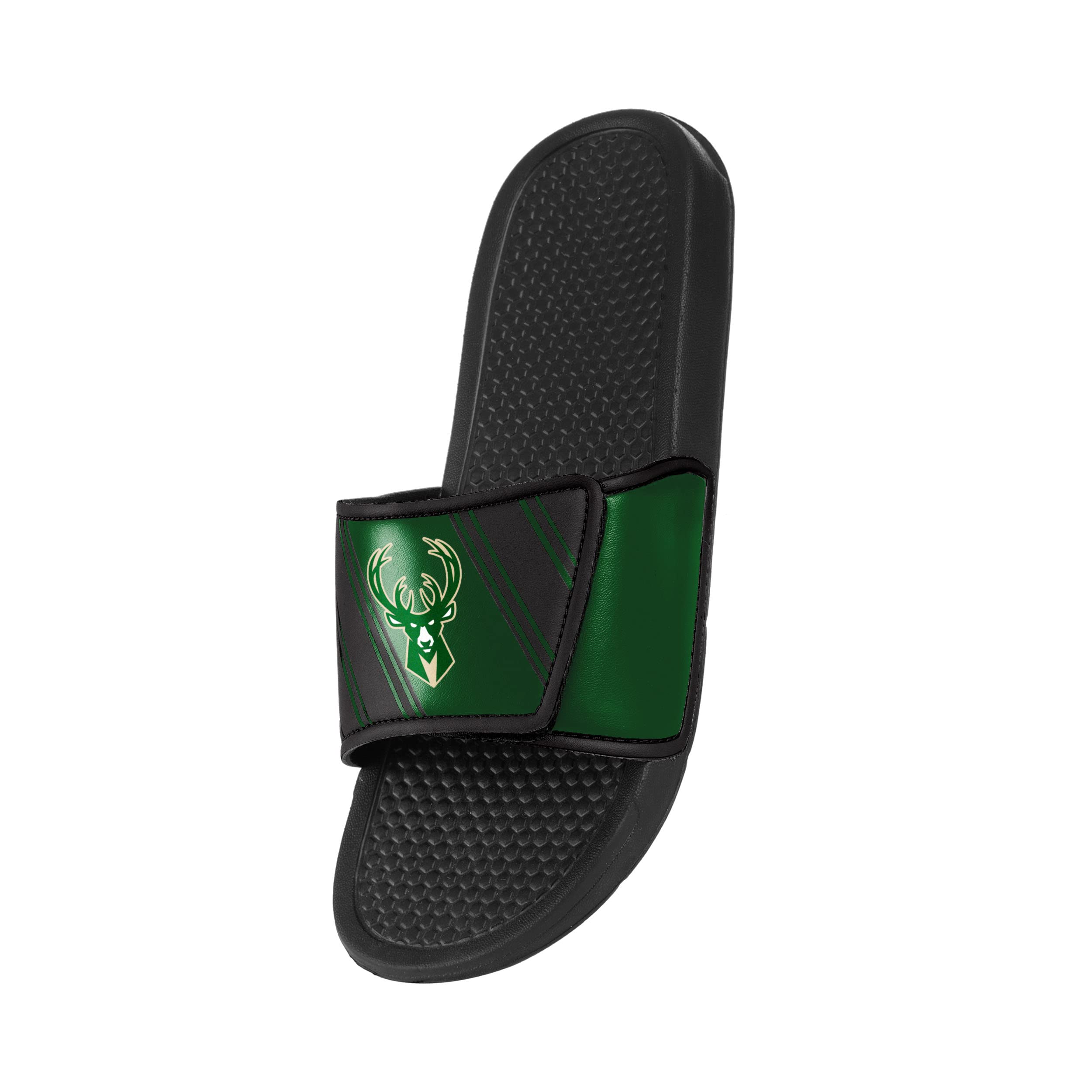 FOCO Milwaukee Bucks NBA Men's Legacy Velcro Sport Slide Sandals - Comfortable & Stylish for Basketball Fans - Perfect for Home, Gym, and Casual Wear