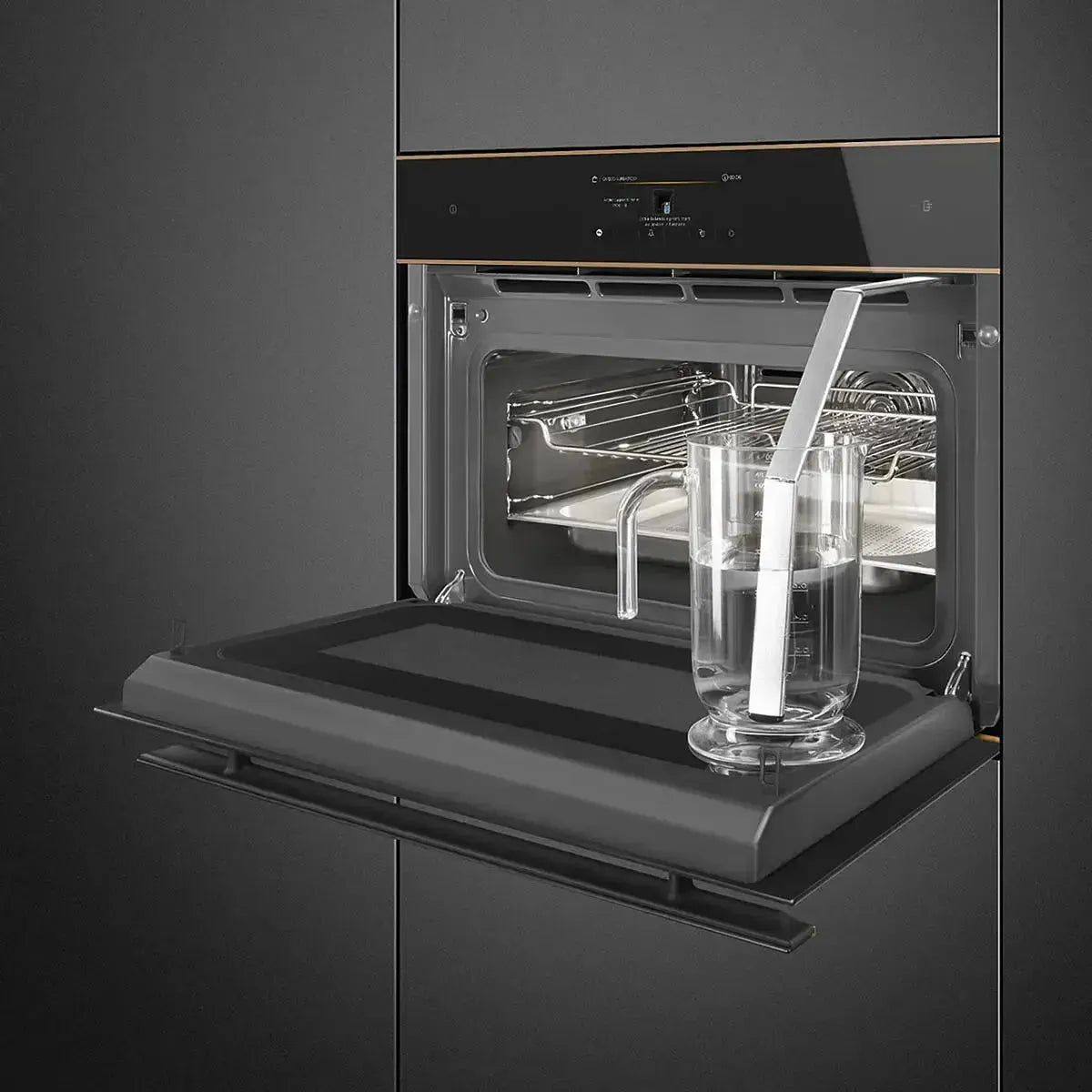 Smeg SOA4606WAPNR 45cm Combination Oven - Black | Built-in Microwave & Convection Oven | Perfect for Modern Kitchens, Small Spaces & Gourmet Cooking