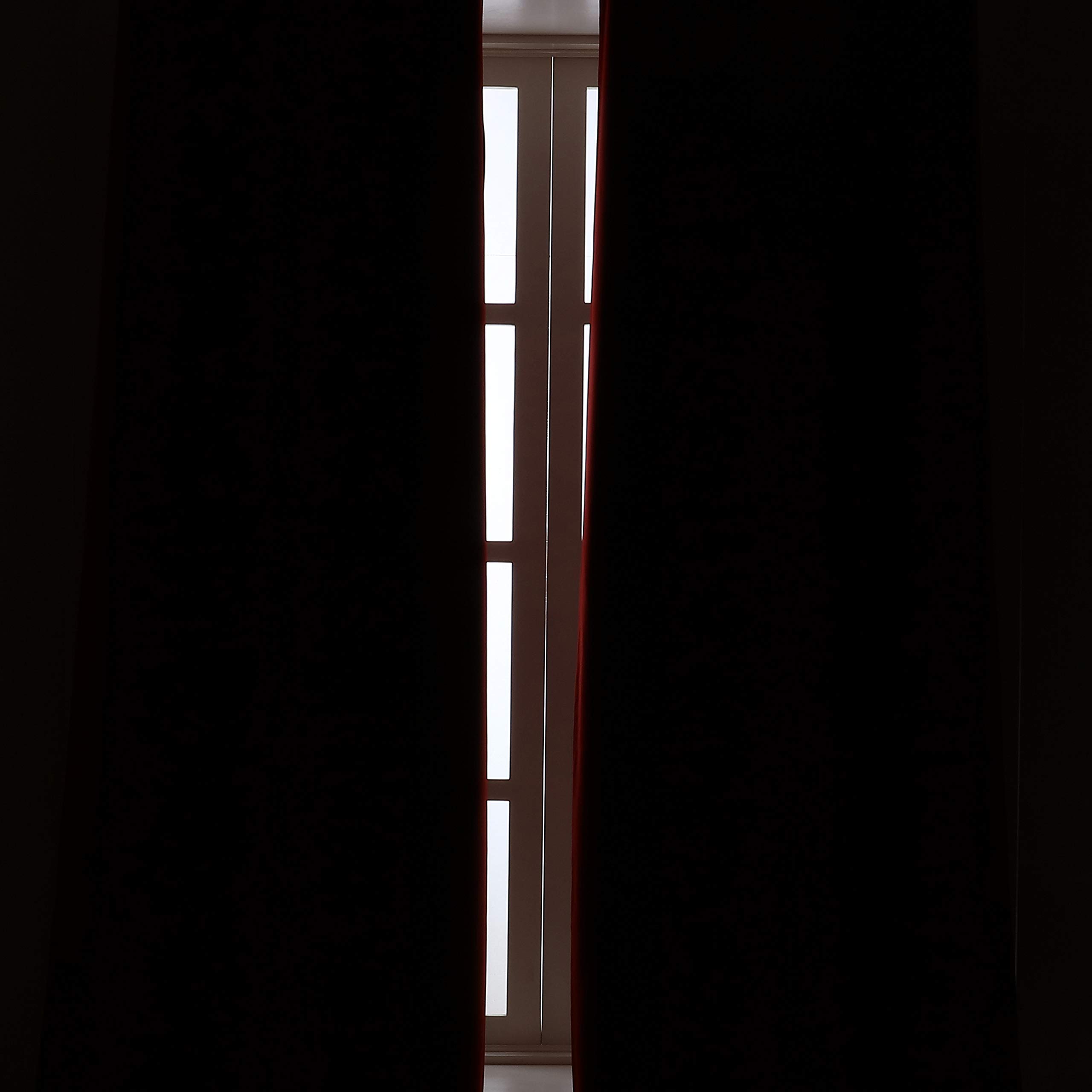 WONTEX Blackout Curtains for Bedroom & Living Room - Thermal Insulated Room Darkening Window Drapes with Grommet Top, 38 x 54 Inches, Red (2 Panels) - Perfect for Light Blocking, Noise Reduction & Energy Saving
