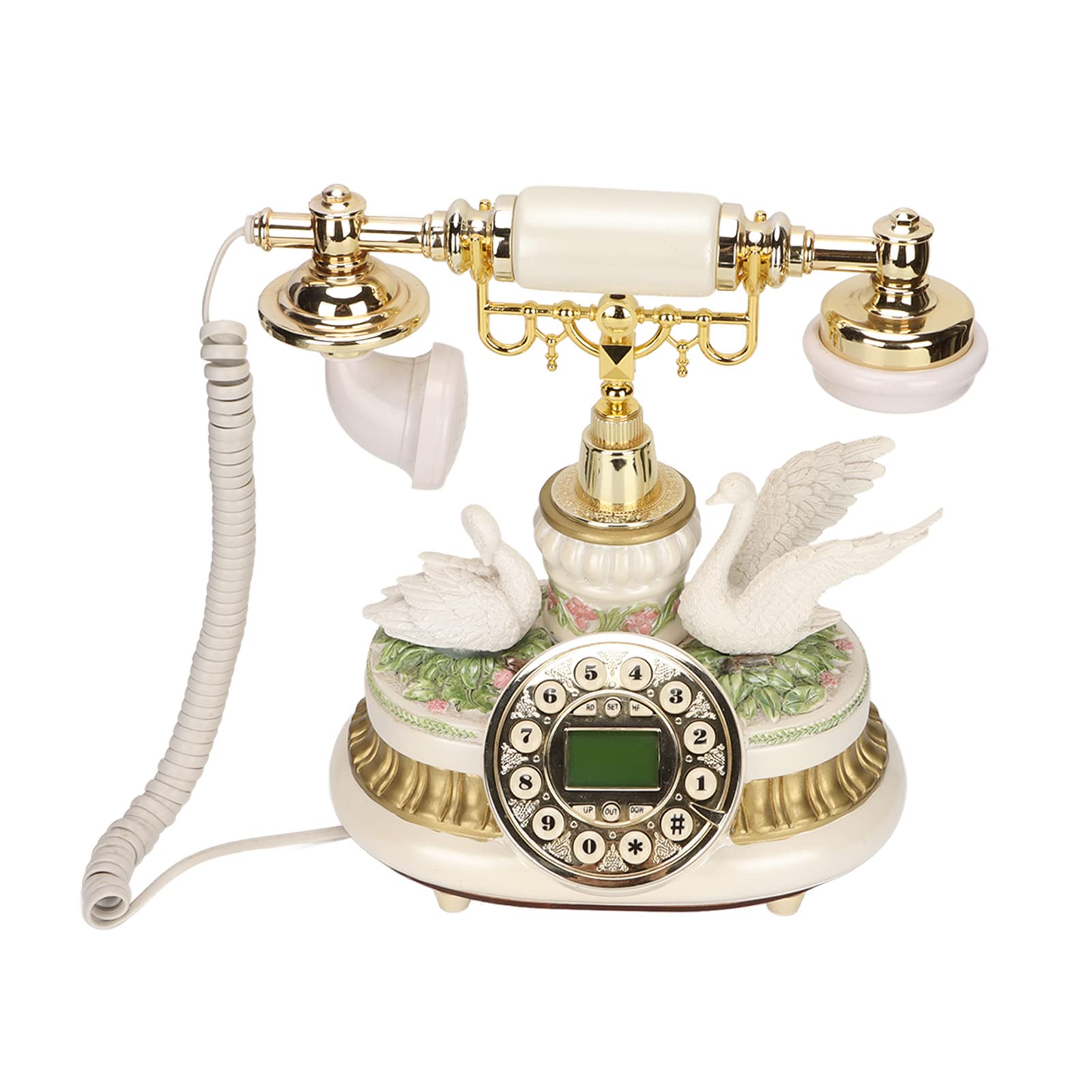 Vintage European Style Rotary Dial Telephone - Antique Retro Phone with Digital LCD Display for Home, Office Decor & Unique Gift Ideas | Perfect for Vintage Themed Rooms, Weddings & Collectors