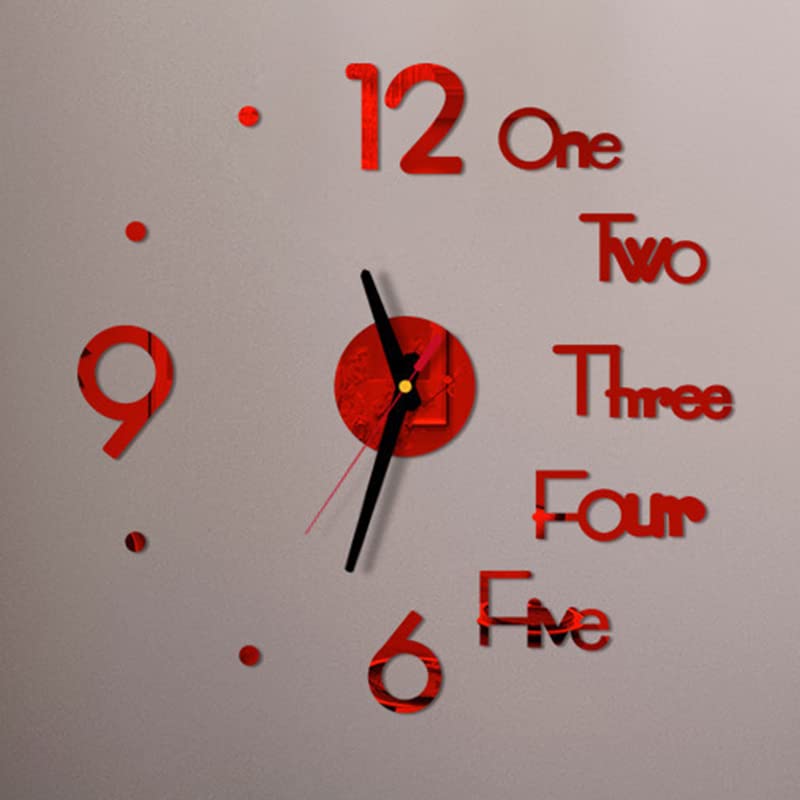 3D Acrylic Digital Wall Clock - DIY Frameless Silent Mirror Surface with Roman Numerals Sticker - Perfect for Home, Office & Modern Decor