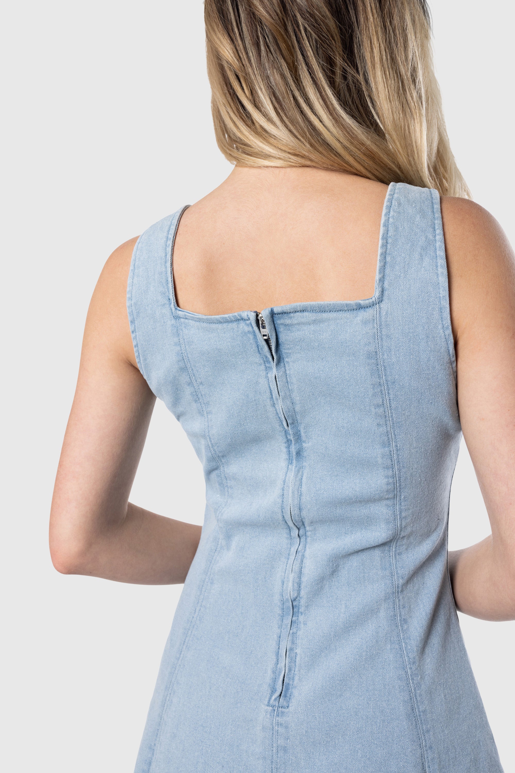 Women's Denim Tank Dress - Casual Sleeveless Stretch Denim Dress for Summer | Perfect for Beach, Vacation, and Everyday Wear