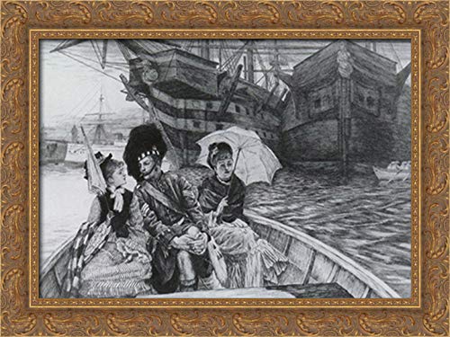 24x18 Gold Ornate Wood Framed Canvas Art by James Jacques Joseph Tissot - Elegant Wall Decor for Living Room, Bedroom & Office