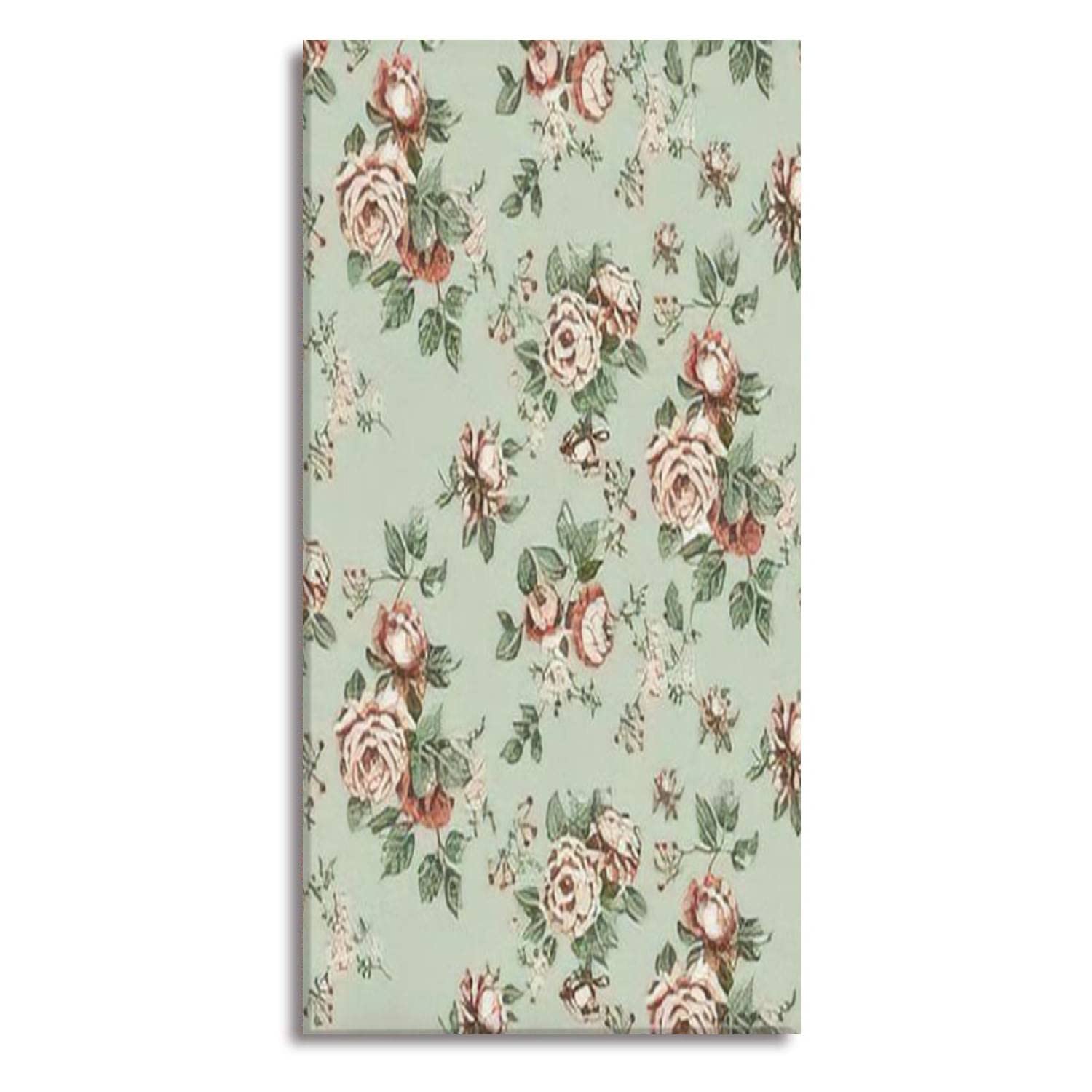Watercolor Floral Canvas Wall Art - Pink Seamless Multi Motif Flower Painting for Living Room, Bedroom & Office Decor - Stretched & Framed Ready to Hang Poster (20x40 Inches) - Perfect for Home, Wedding & Gift Scenes