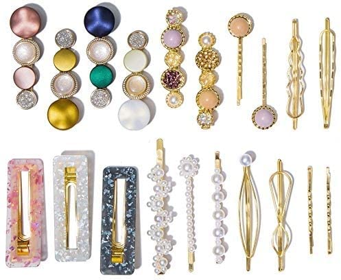 GIRLYZ ATTIRE Acrylic Pearl Hair Clips for Women - Handmade Hair Accessories Set of 4, Elegant Hair Pins & Barrettes for Girls, Wedding, Party & Everyday Fashion