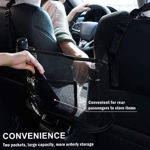 Large Capacity Car Handbag Holder Between Seats - Automotive Console Organizer for Purse, Phone & Document Storage - Perfect for Road Trips & Daily Commutes (Black)