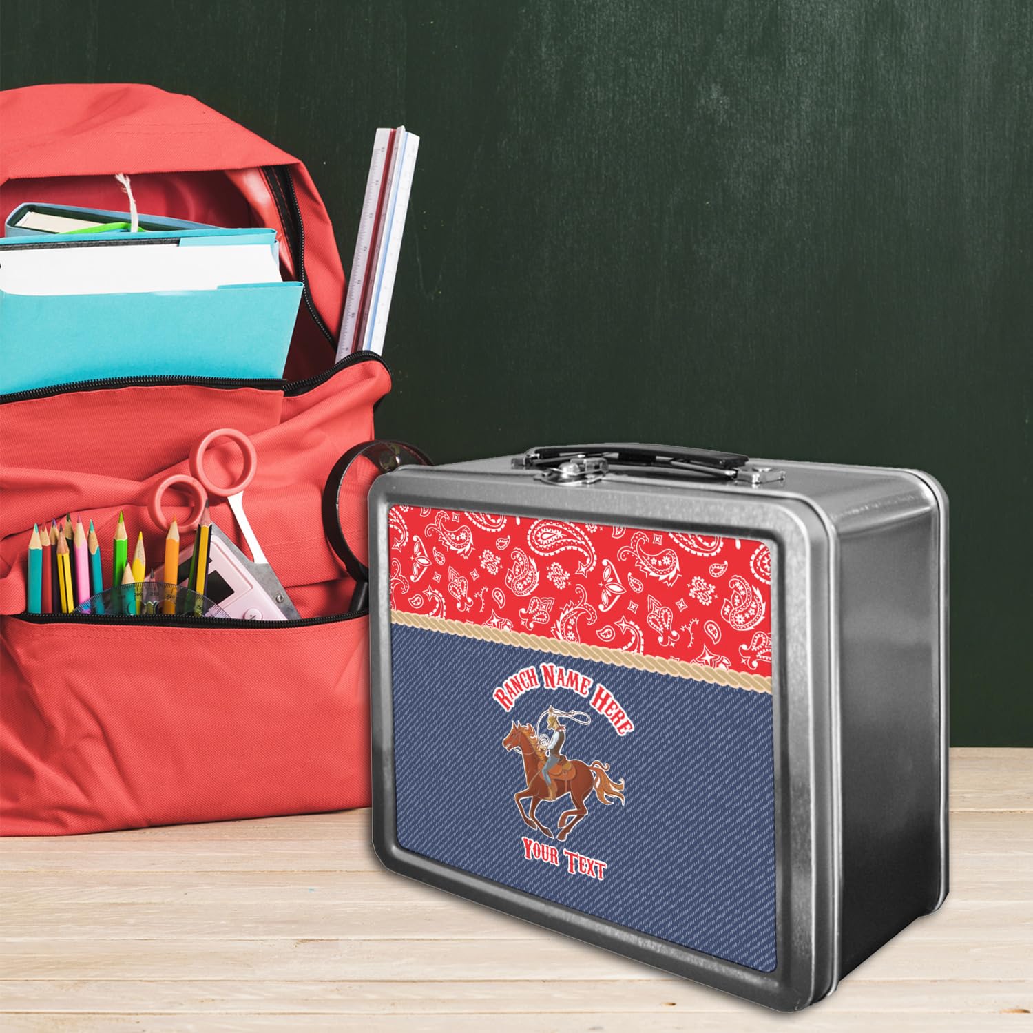 Personalized Western Ranch Lunch Box - Custom Insulated Lunch Bag for Work, School & Picnics - Durable & Stylish Lunch Tote for Adults & Kids - Perfect for Cowboys, Ranchers & Outdoor Enthusiasts