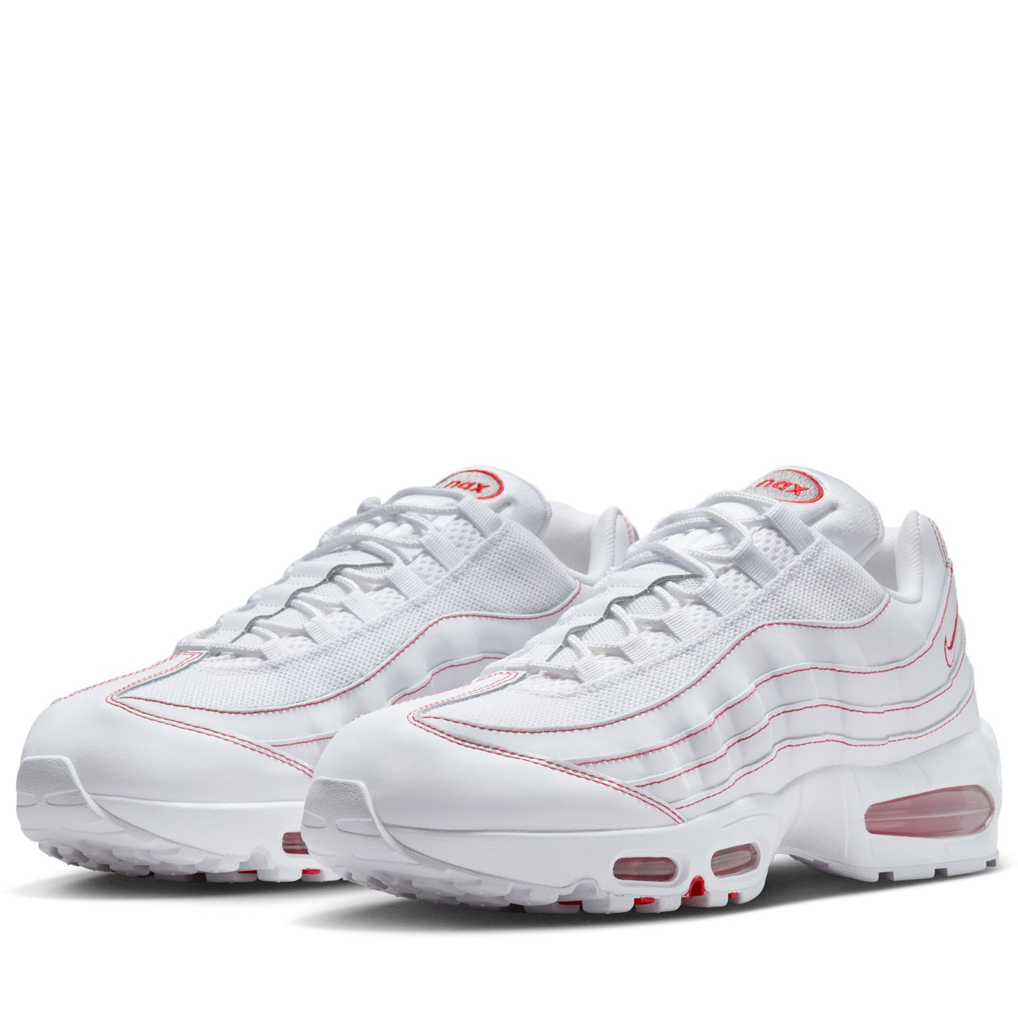Nike Air Max 95 OG Sneakers - White/University Red Men's Running Shoes for Jogging, Gym & Casual Wear