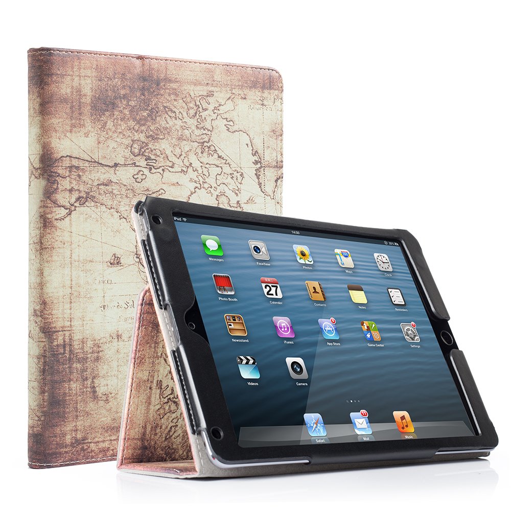 Premium PU Leather Folio Case for iPad 9.7 Inch (2018/2017/iPad Air 2/iPad Air 1) - Shockproof Corner Protection & Scratch-Resistant Smart Cover with Auto Sleep/Wake - Perfect for Work, Travel & Home Use