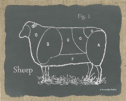 Farm Animal Kitchen Art Prints - 4pc 10x8in Framed Chalkboard Décor for Home & Dining