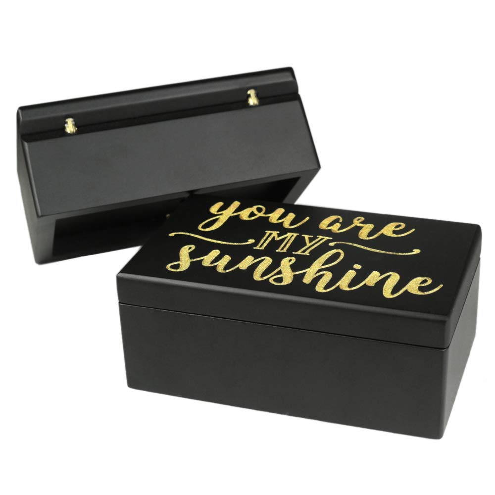 ROSIKING Handcrafted Wooden Music Box with Mirror & Carved Jewelry Box - Plays 'You Are My Sunshine' - Perfect Christmas, Birthday, Valentine's Day Gift for Her - Romantic Home Décor & Jewelry Storage