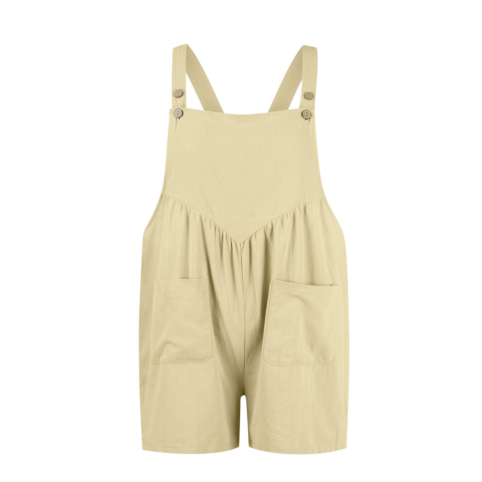 Women's Loose Fit Lounge Jumpsuit - Square Neck Button Up Romper for Yoga, Gym & Summer Casual Wear | Breathable Comfort Outfit for Home, Workout & Everyday Use