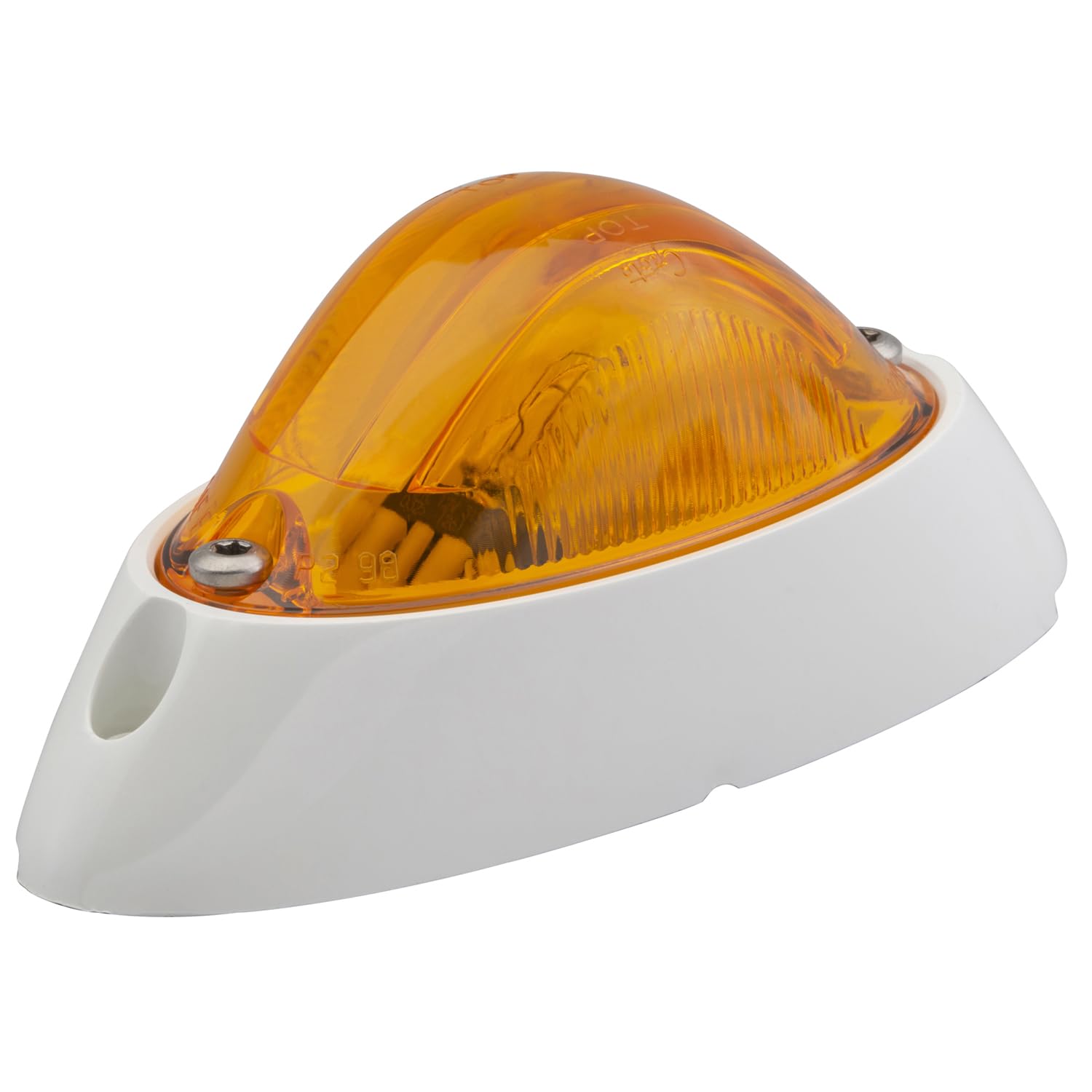 52063 Small Aerodynamic Combination Marker Side Turn Light (White Base) - Durable LED Truck Lights for Semi Trailers & Commercial Vehicles - Perfect for Night Driving & Enhanced Road Safety