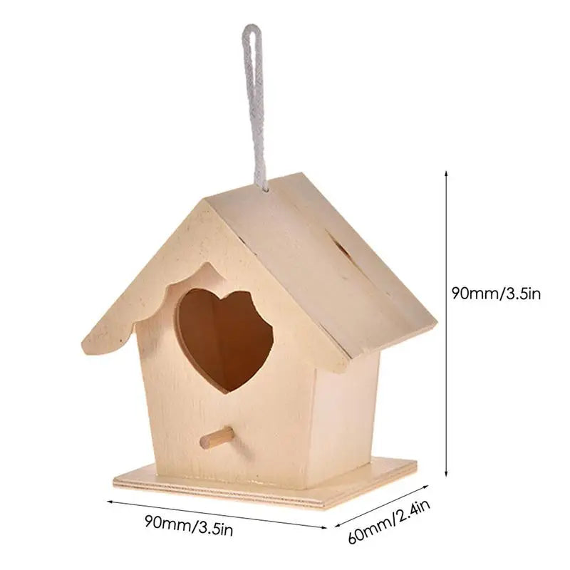 Handmade Wooden Mini Bird Cage - Outdoor Hanging Birdhouse for Garden, Yard & Patio - Perfect for Attracting Wild Birds & Decorating Outdoor Spaces