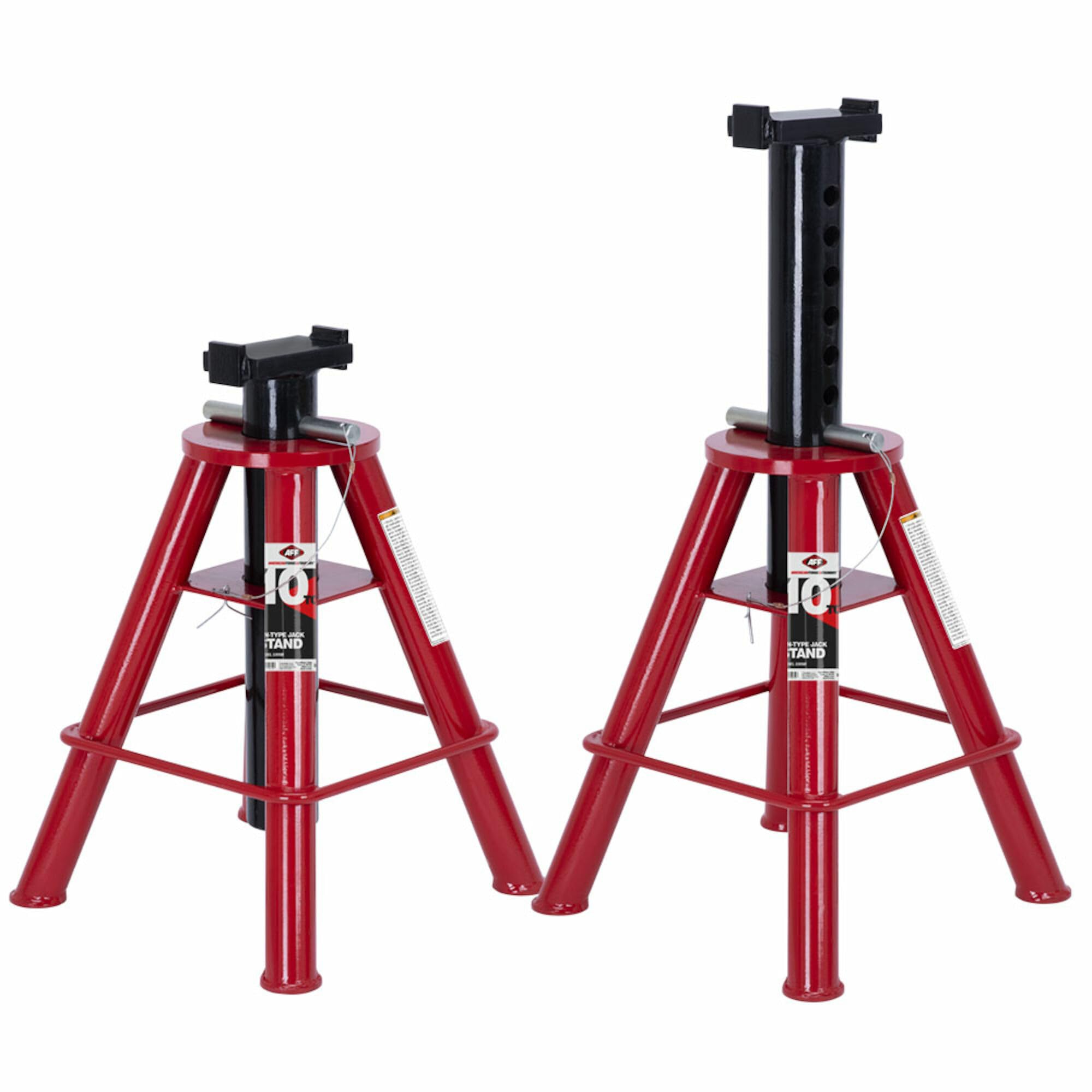 10 Ton Heavy Duty Jack Stand Set for Trucks & Equipment - 2 Adjustable Height Options - Vehicle Lift Support for Auto Repair, Construction & Industrial Maintenance - Ideal for Garage, Workshop and DIY Projects