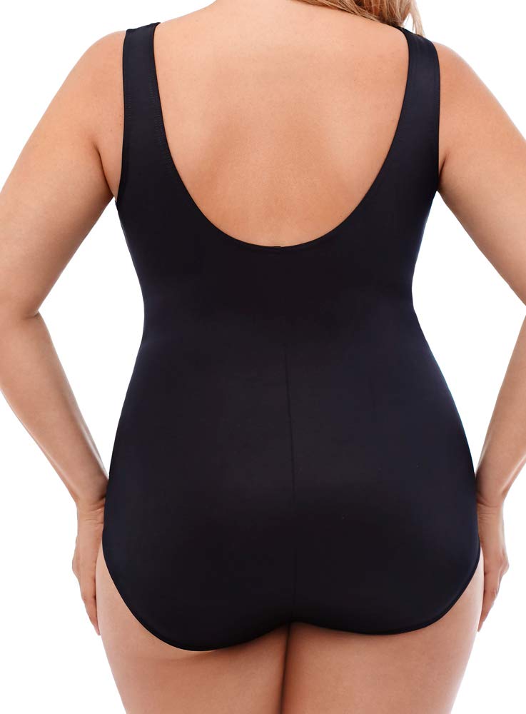 Miraclesuit Women's Plus Size One Piece Swimsuit - Tummy Control High Neck Bathing Suit with Soft Cups | Perfect for Beach Vacations, Pool Parties & Resort Getaways